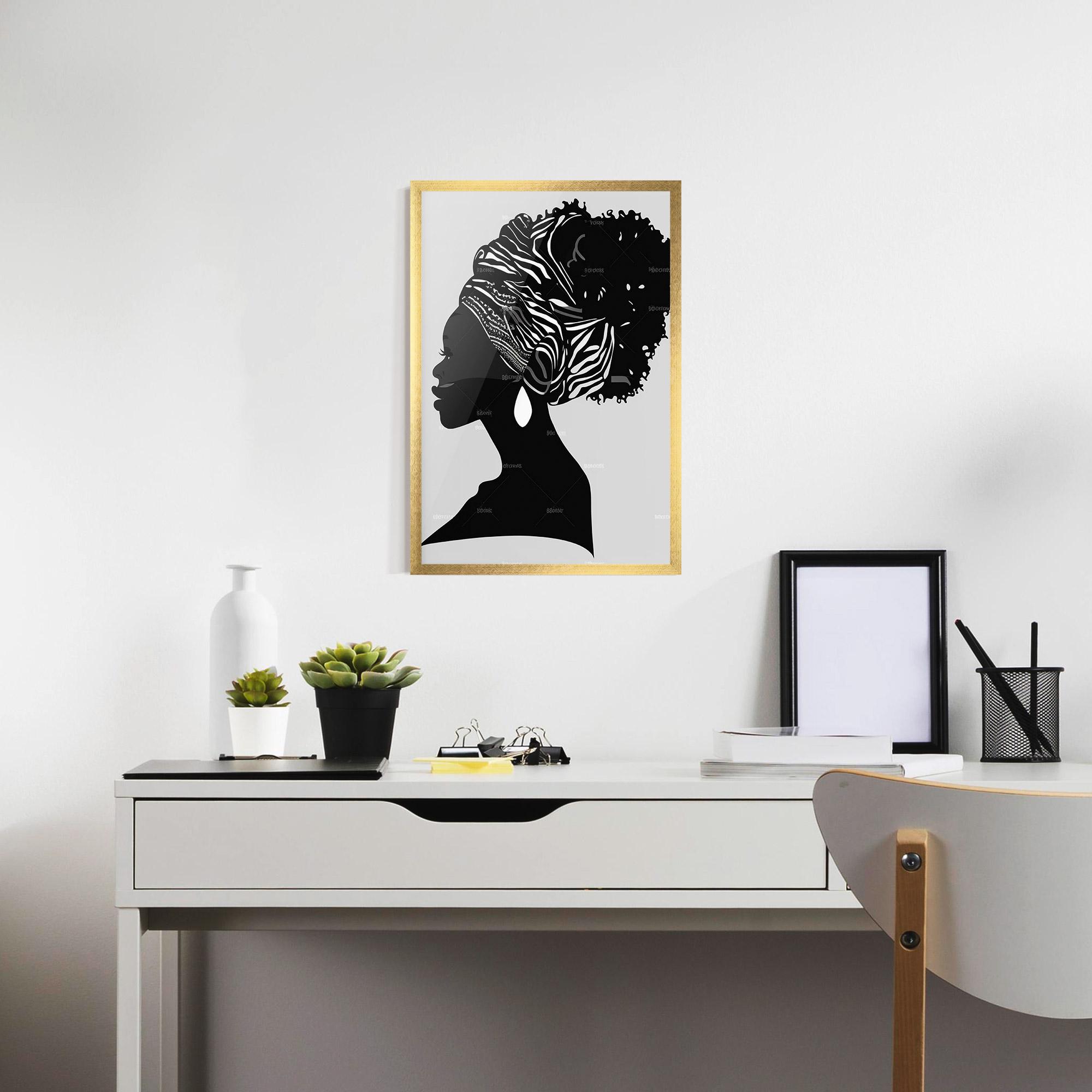 Poster Înrămat Black Woman Silhouette mockup 7