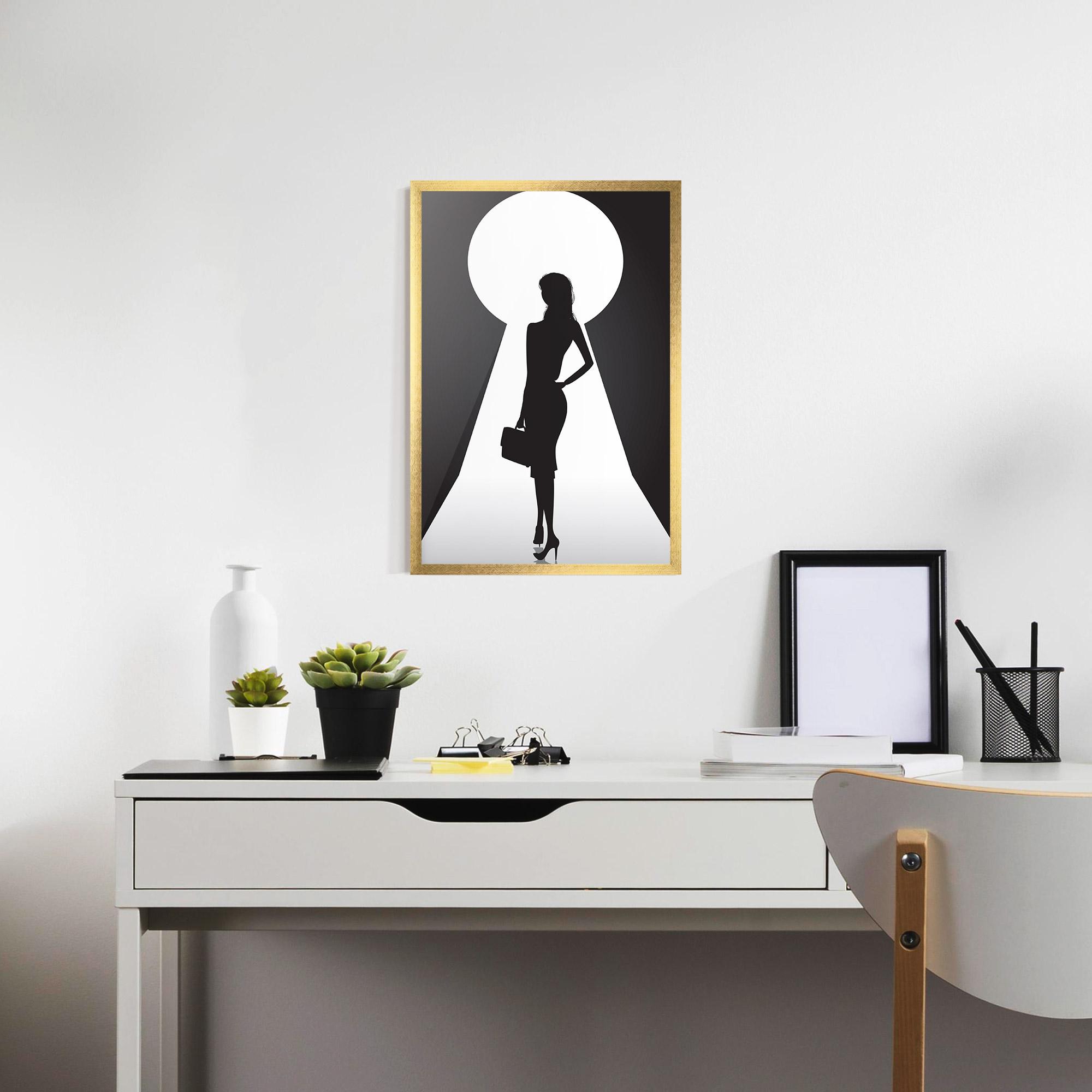 Poster Înrămat Girl Door mockup 7