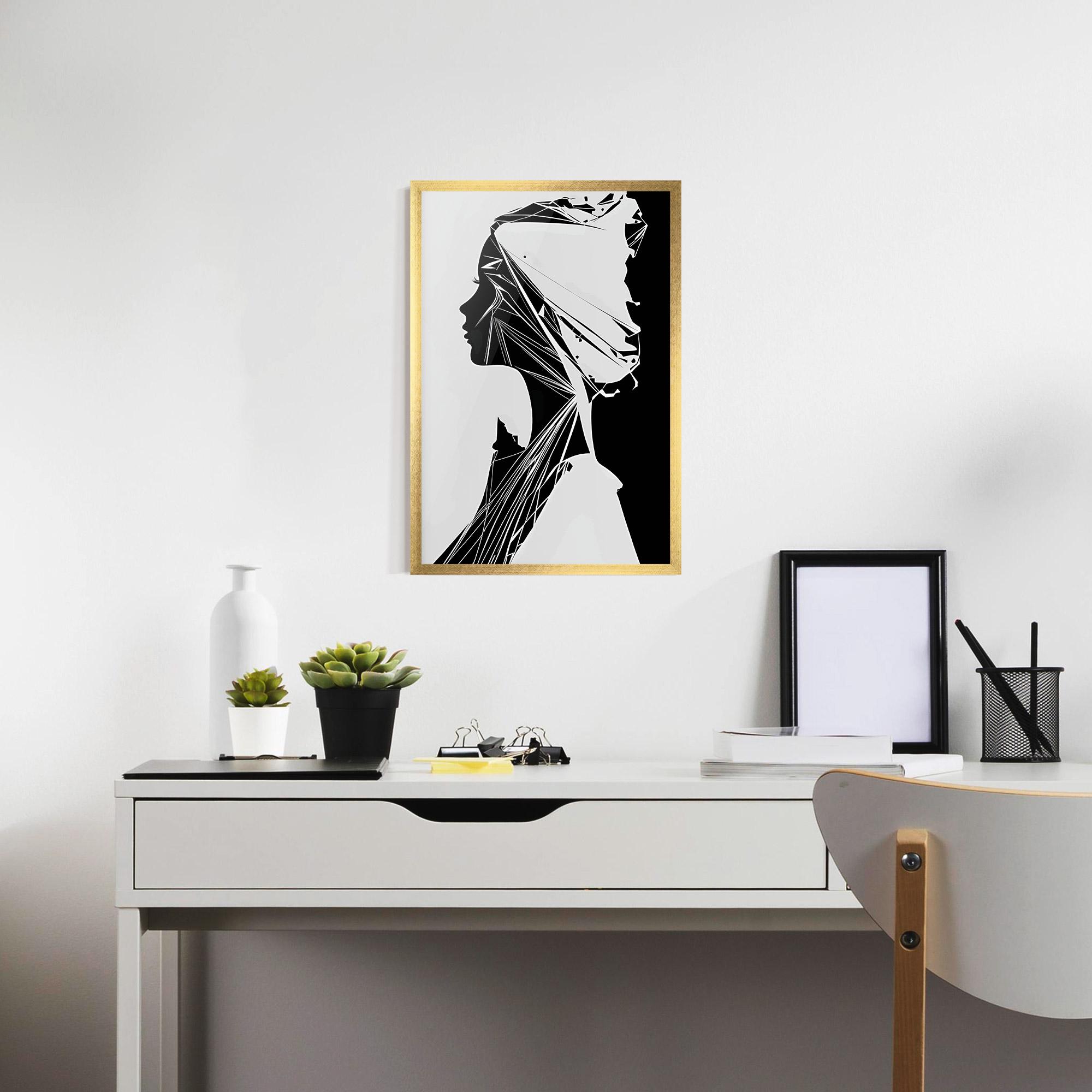 Poster Înrămat Girl Shilouette Art mockup 7