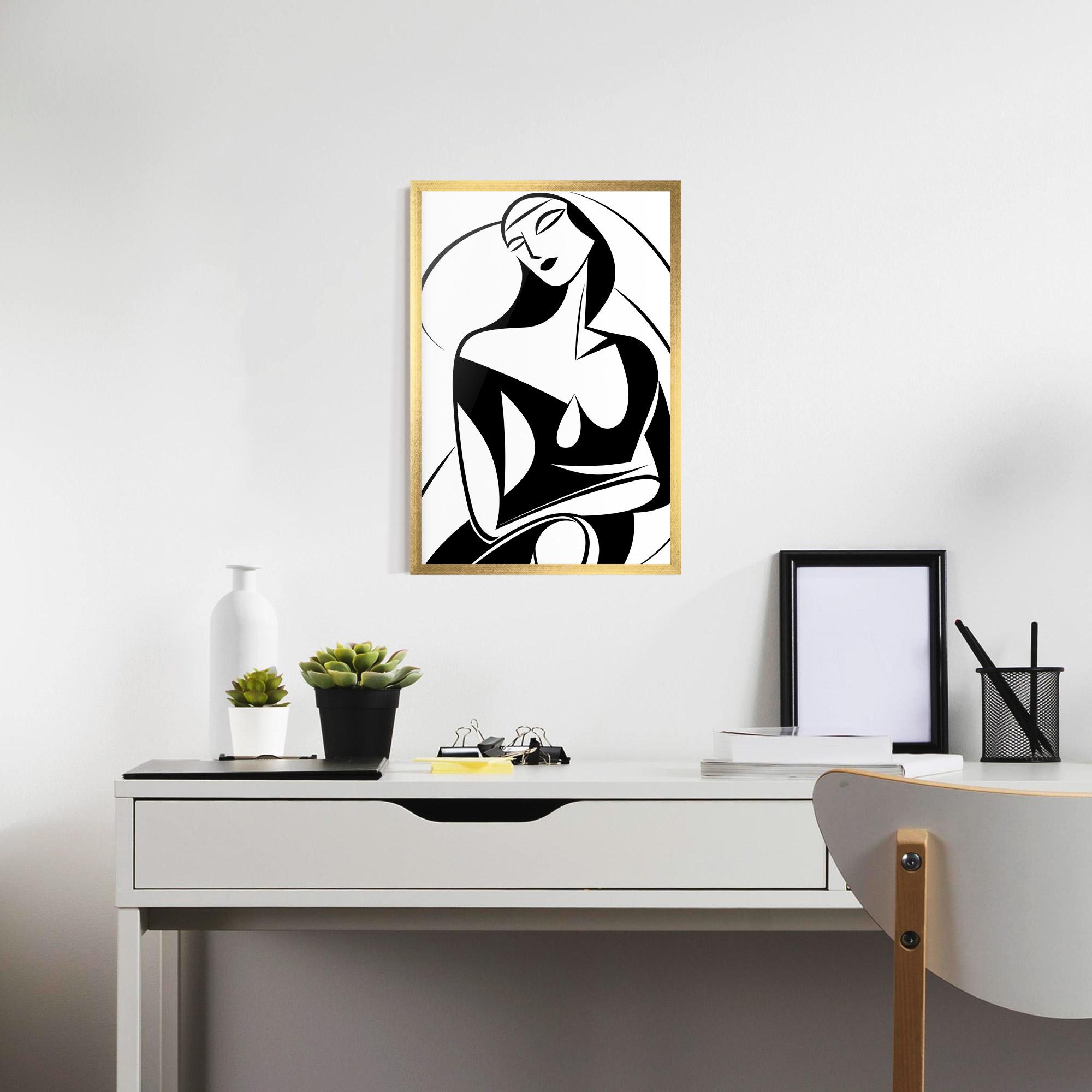 Poster Înrămat Pretty Woman Shilouette mockup 7