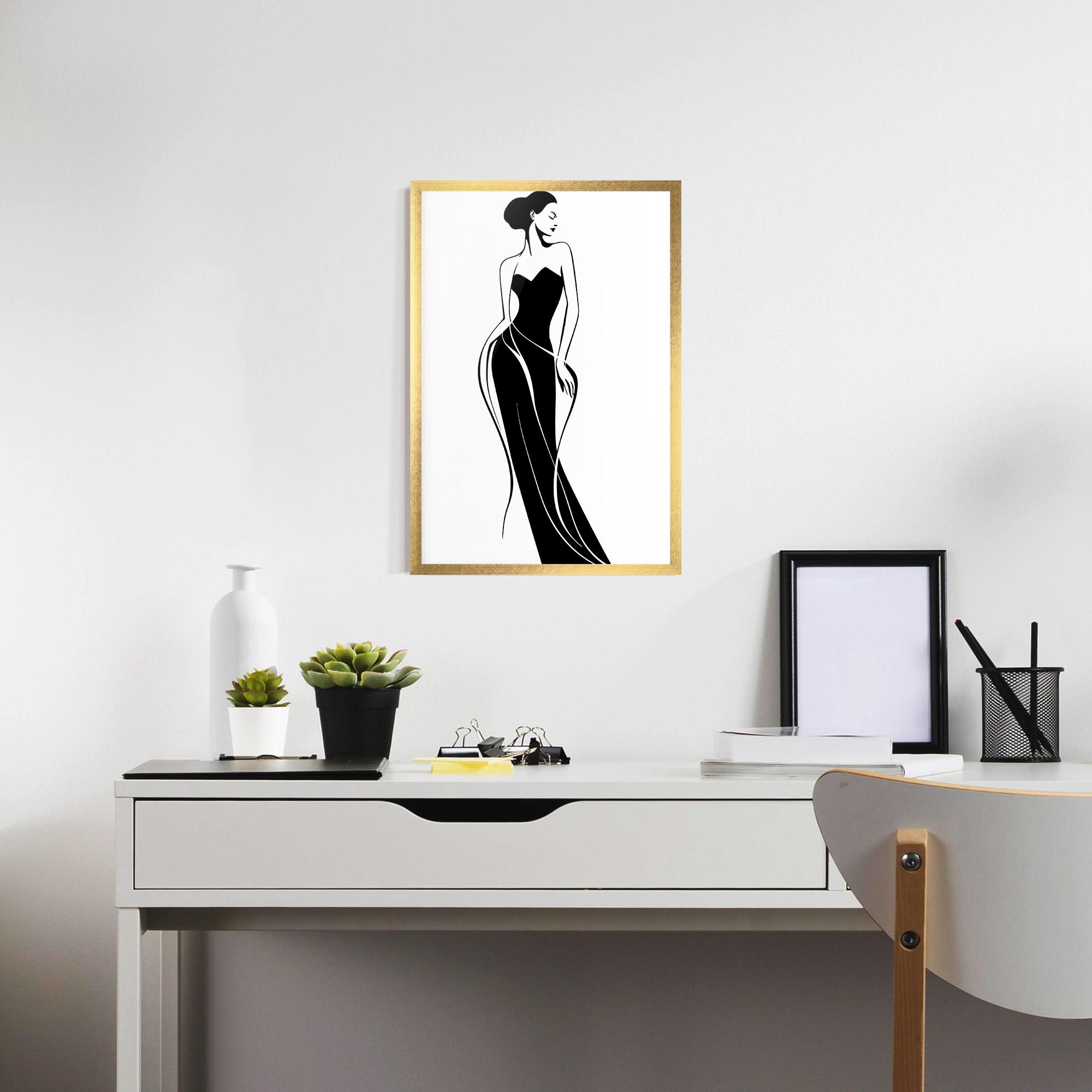 Poster Înrămat Woman Shape Line mockup 7