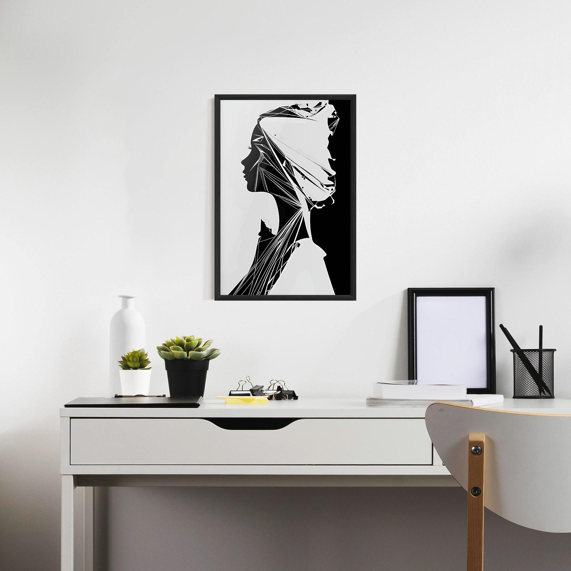 Poster Înrămat Girl Shilouette Art mockup 7