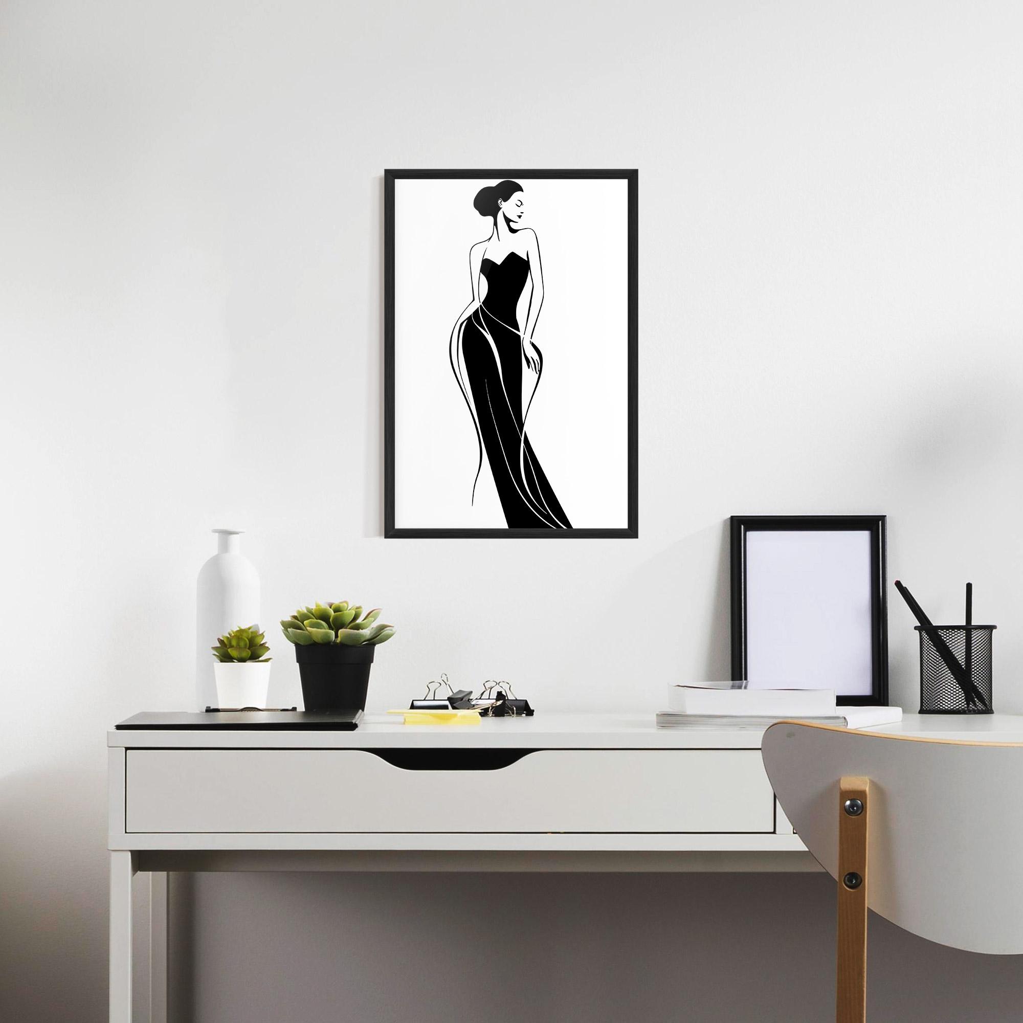 Poster Înrămat Woman Shape Line mockup 7