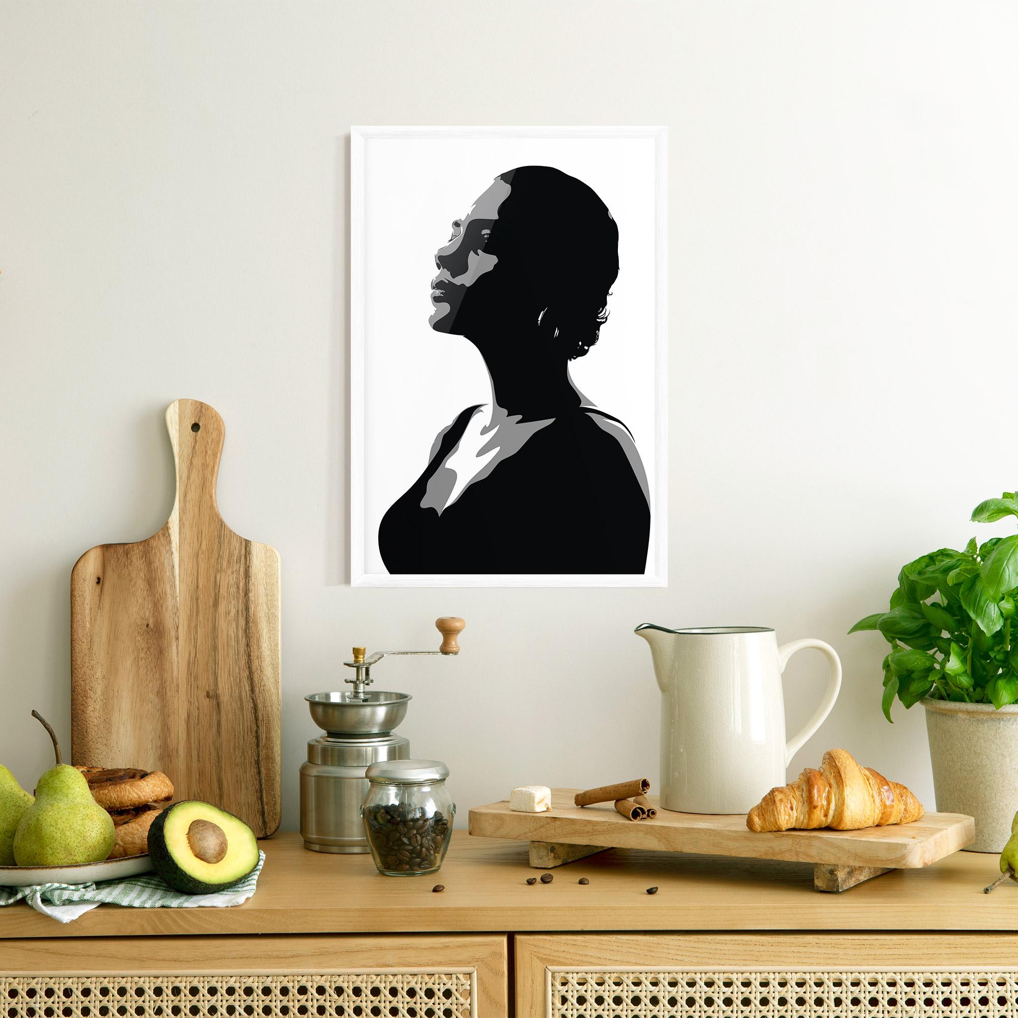 Poster Înrămat Black Woman Shilouette mockup 8