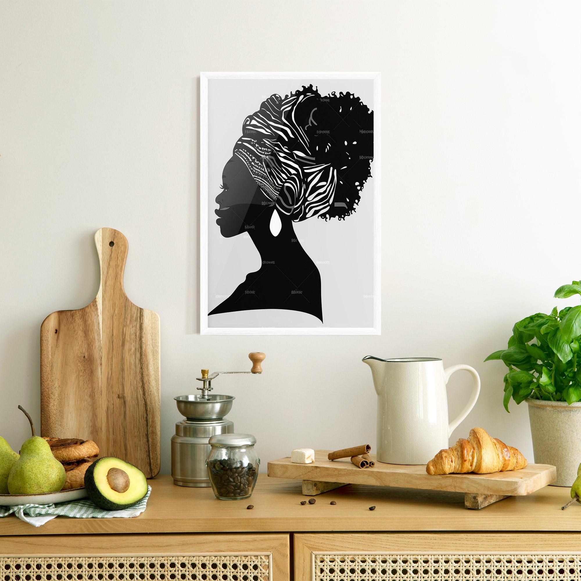 Poster Înrămat Black Woman Silhouette mockup 8