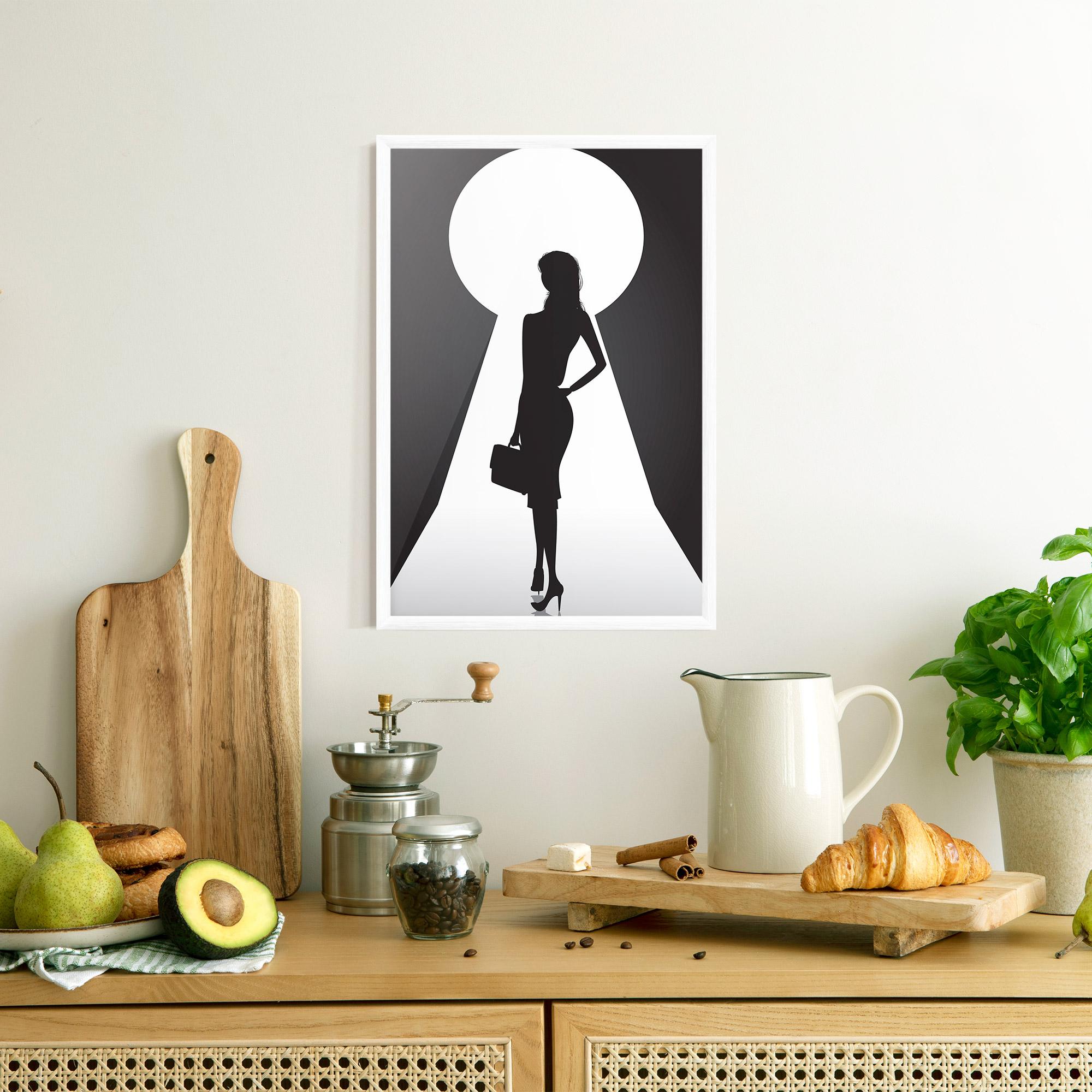 Poster Înrămat Girl Door mockup 8