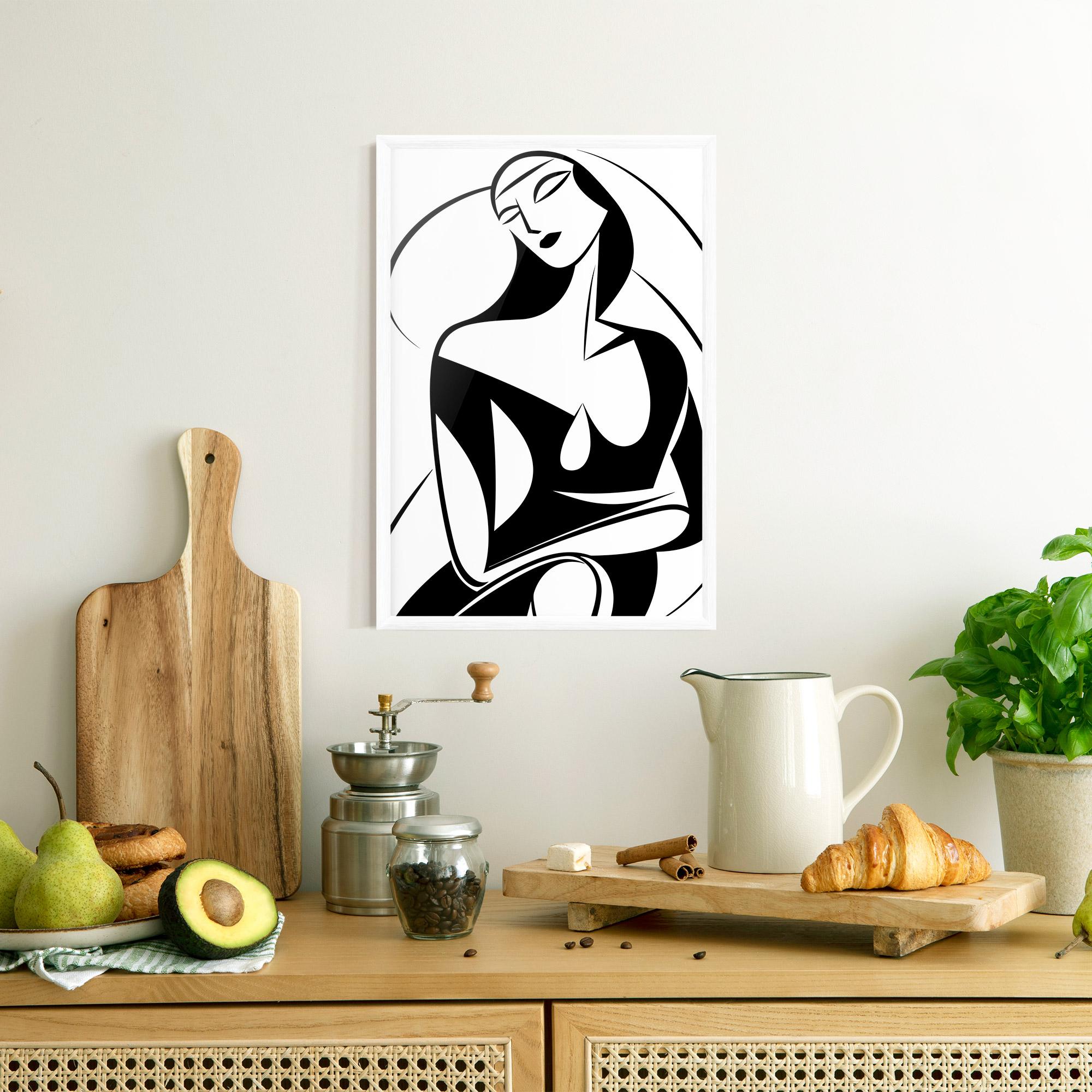 Poster Înrămat Pretty Woman Shilouette mockup 8