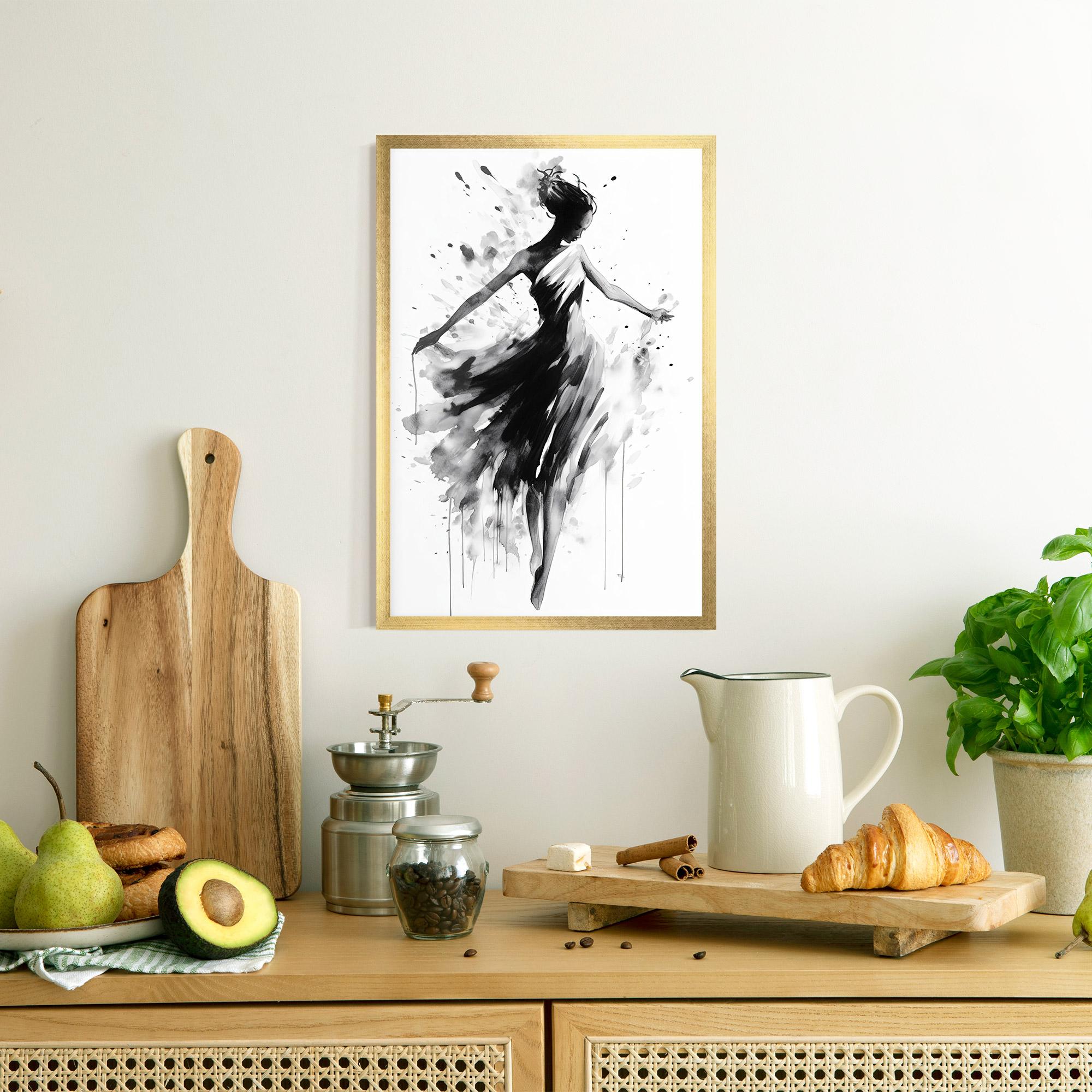 Poster Înrămat Beautiful Dancing Woman mockup 8