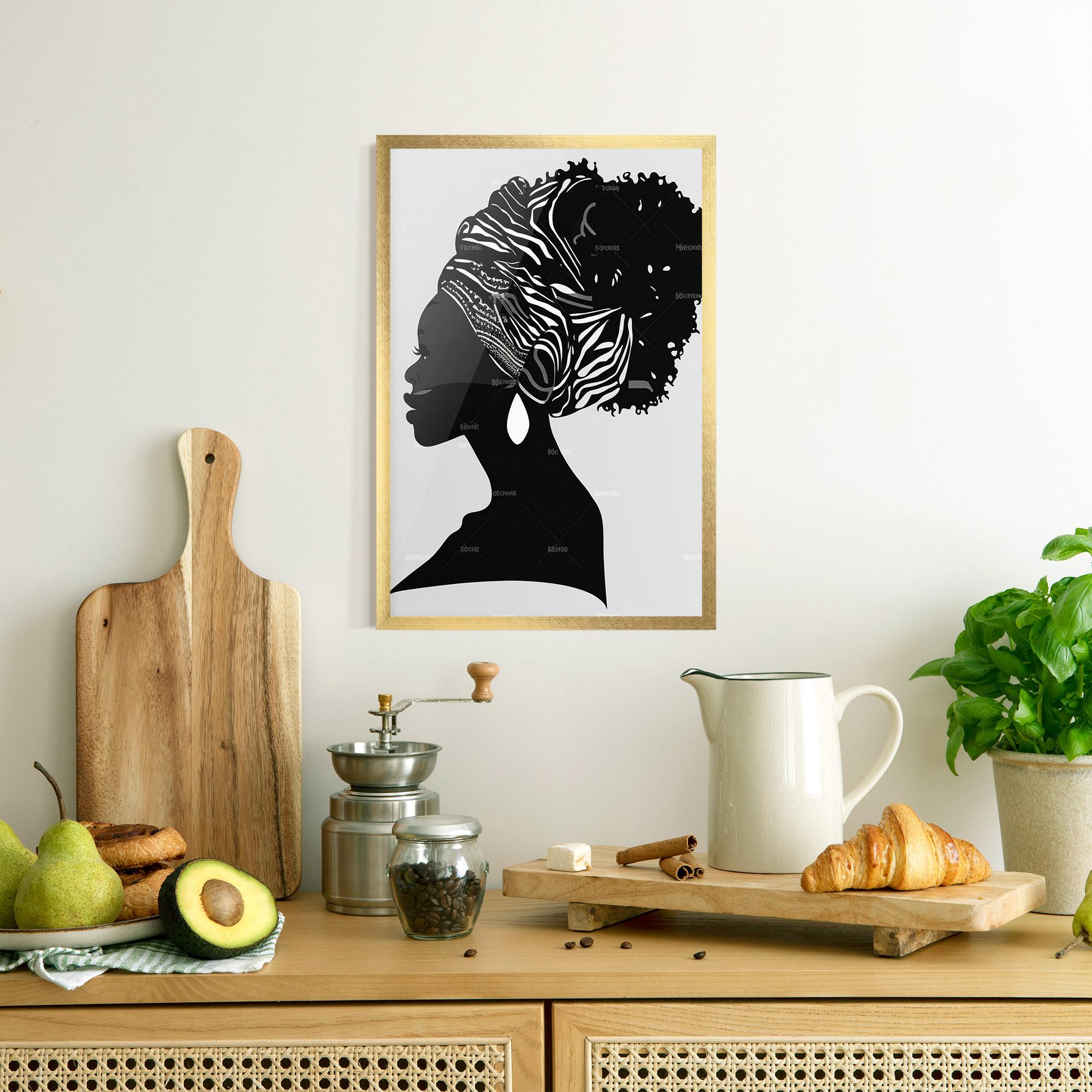 Poster Înrămat Black Woman Silhouette mockup 8