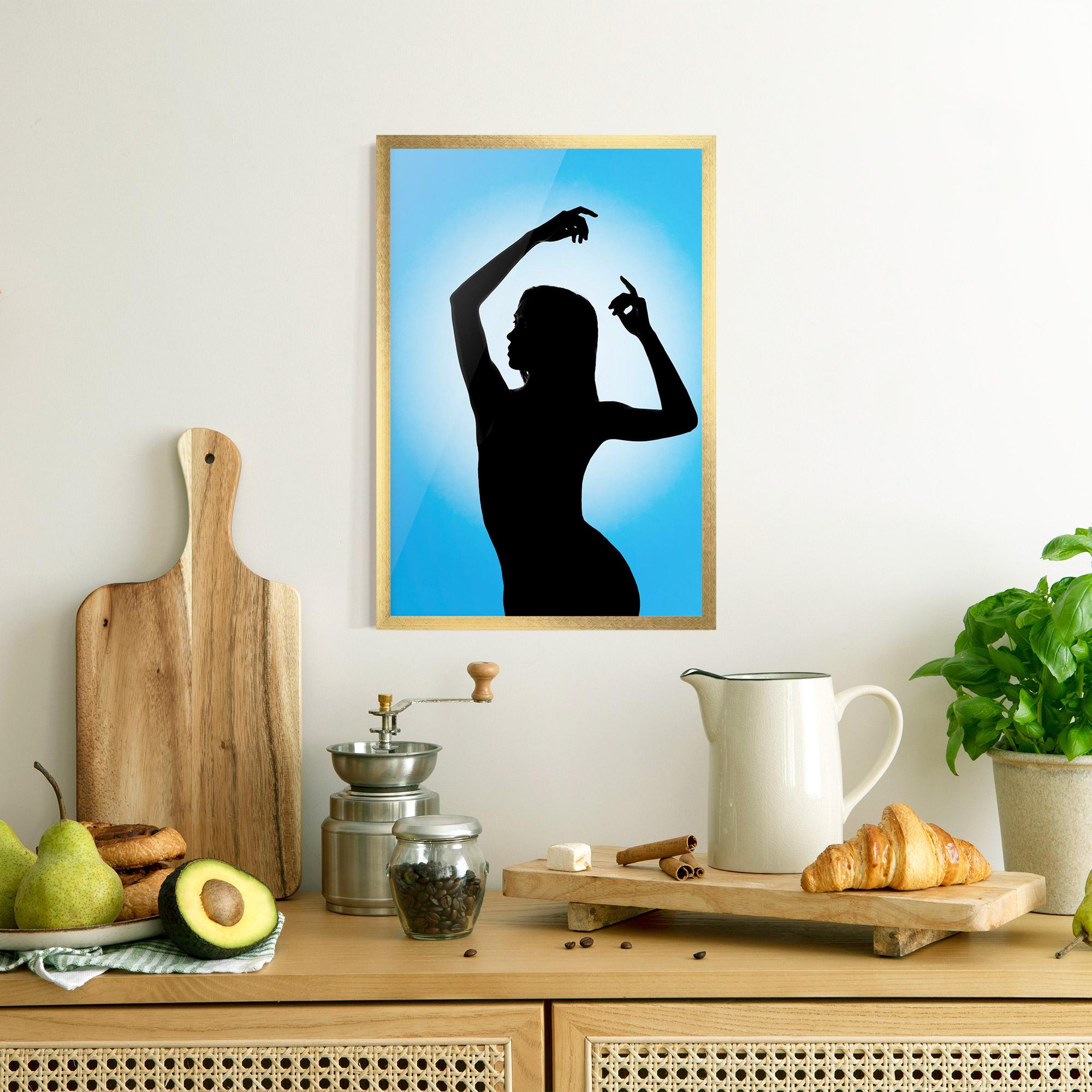 Poster Înrămat Blue Background mockup 8