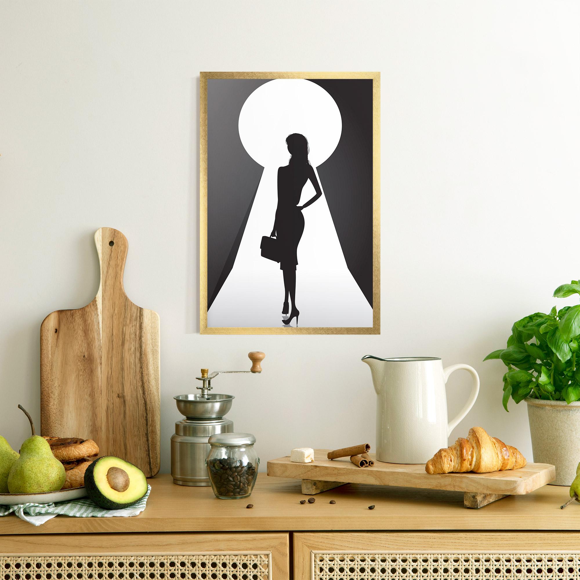 Poster Înrămat Girl Door mockup 8