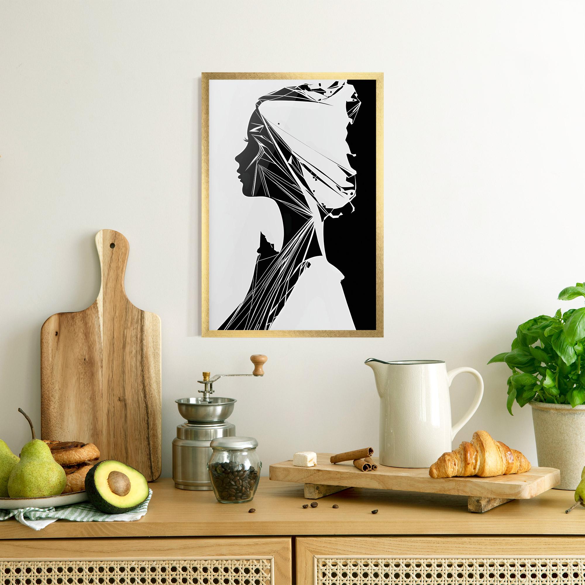 Poster Înrămat Girl Shilouette Art mockup 8