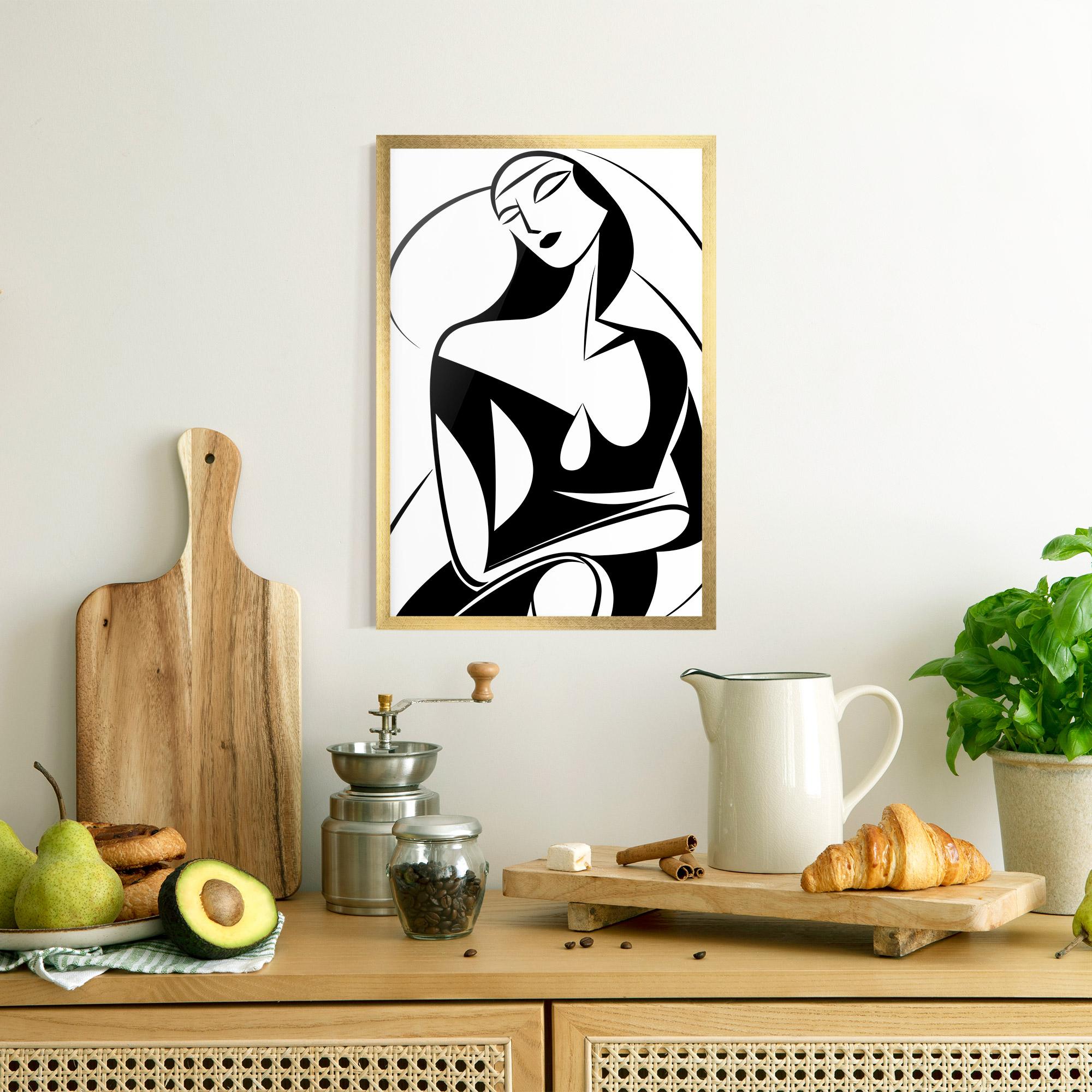 Poster Înrămat Pretty Woman Shilouette mockup 8
