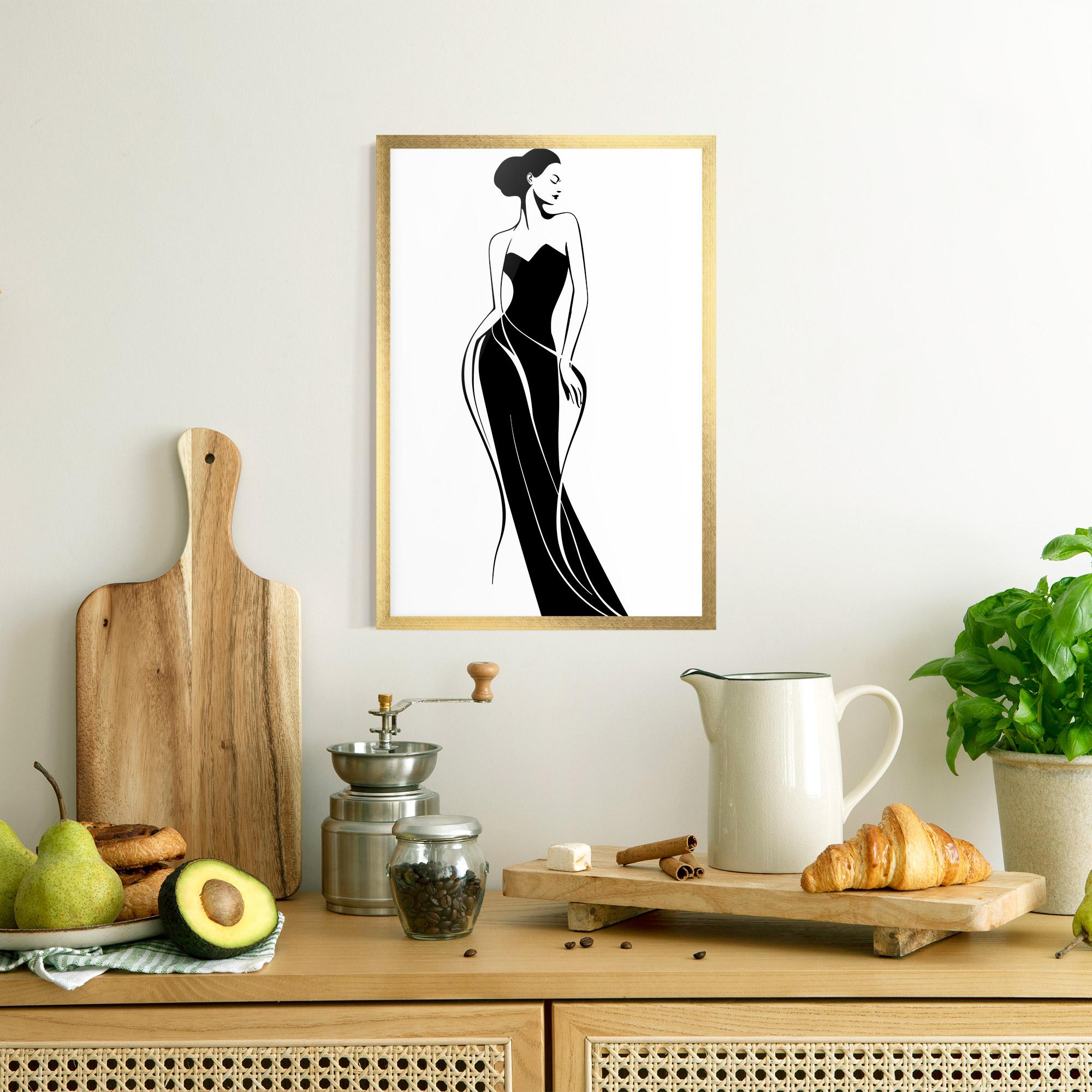 Poster Înrămat Woman Shape Line mockup 8