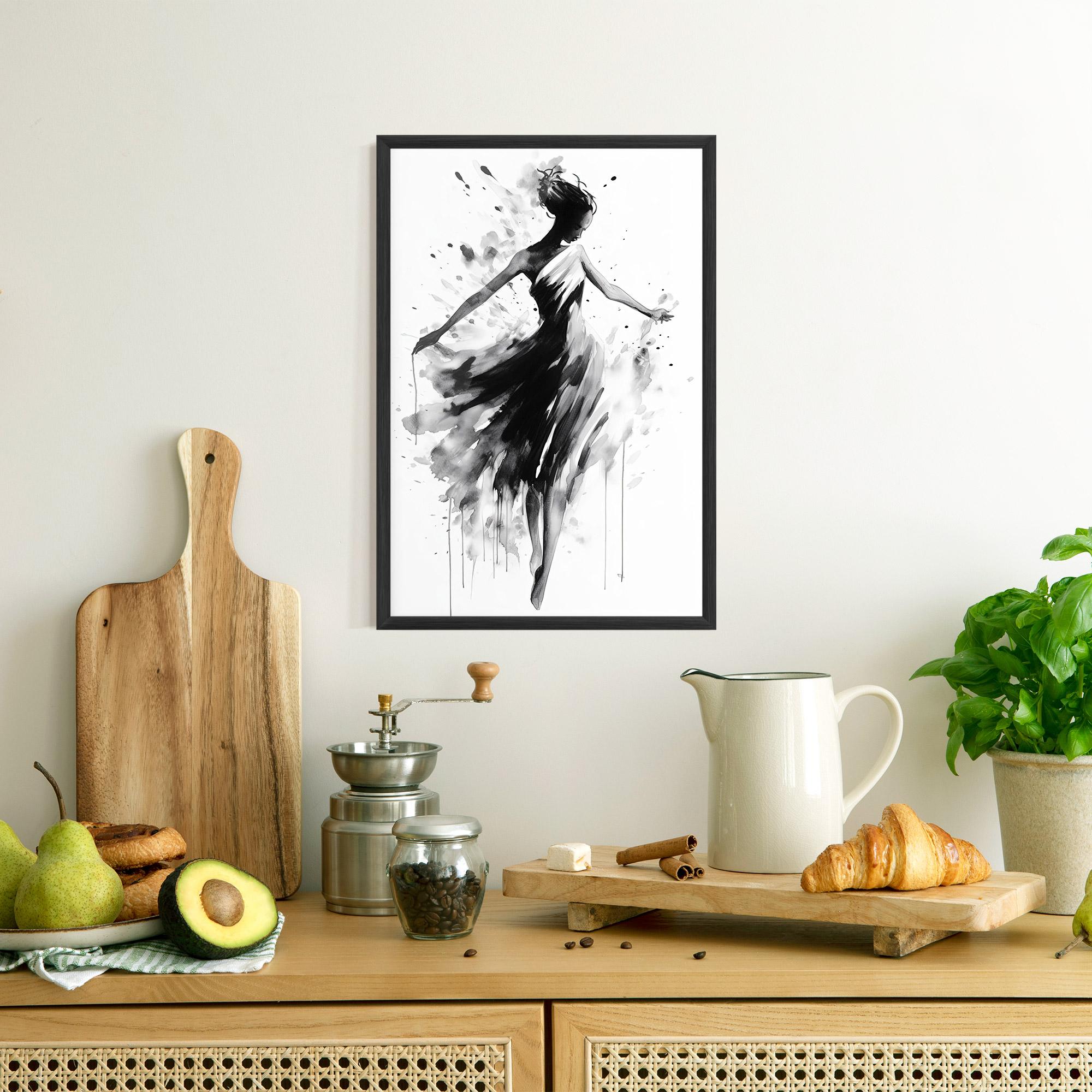 Poster Înrămat Beautiful Dancing Woman mockup 8