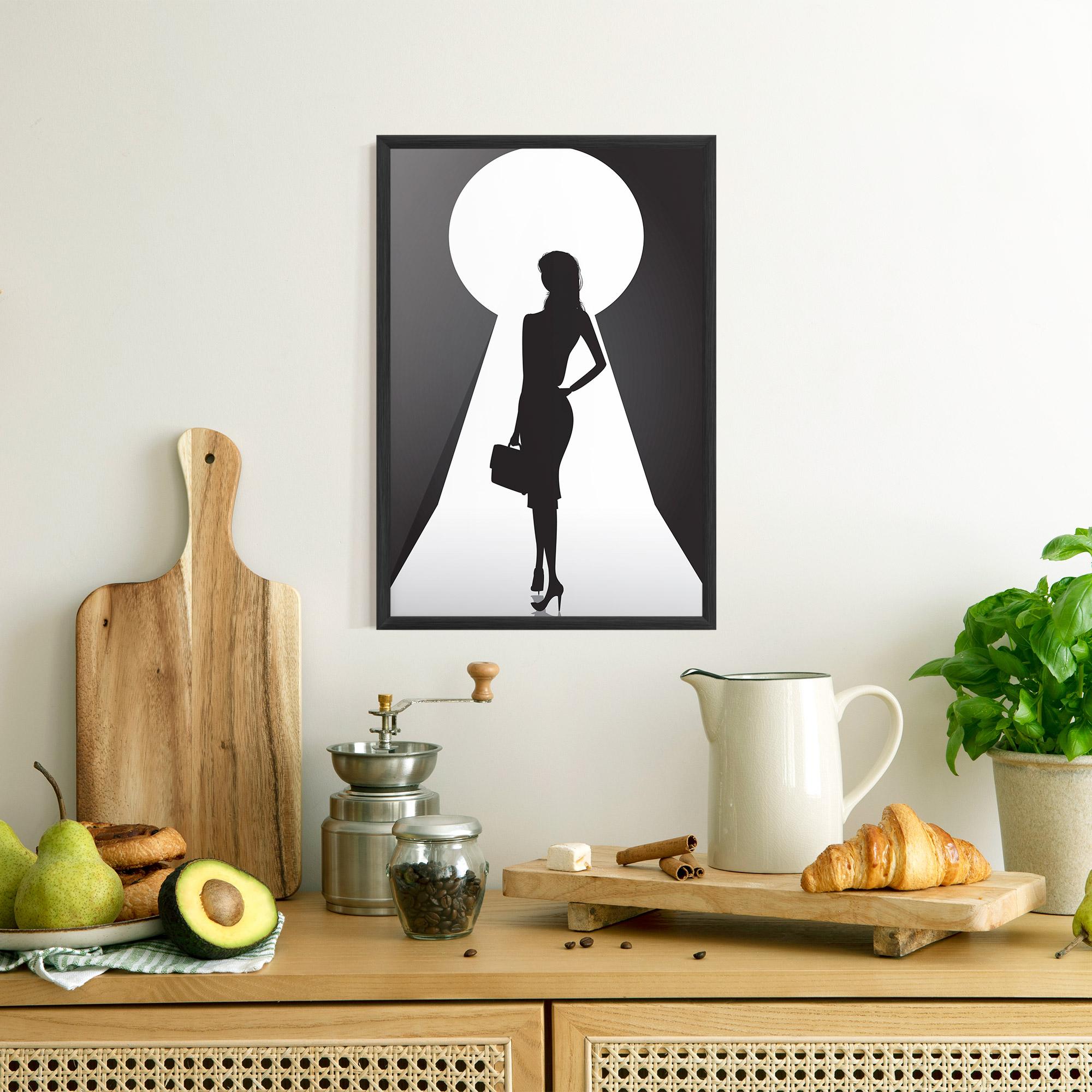 Poster Înrămat Girl Door mockup 8