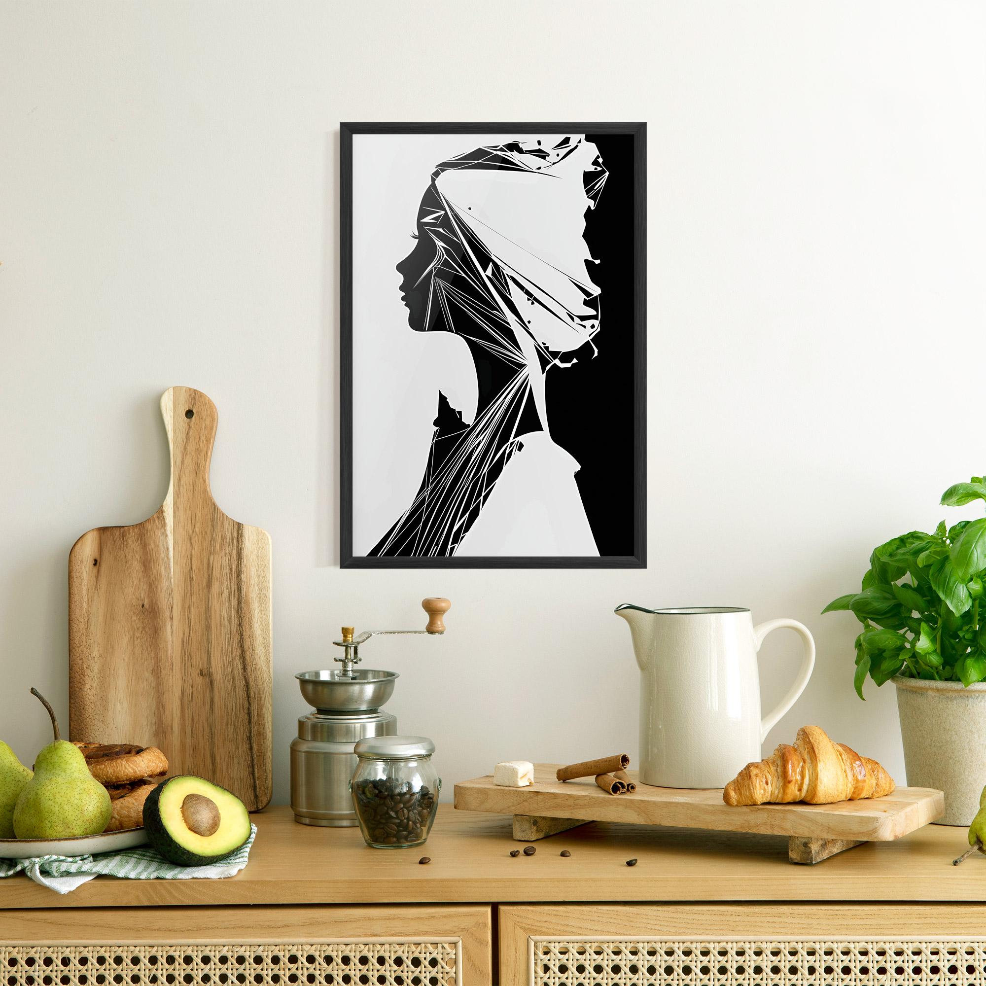 Poster Înrămat Girl Shilouette Art mockup 8