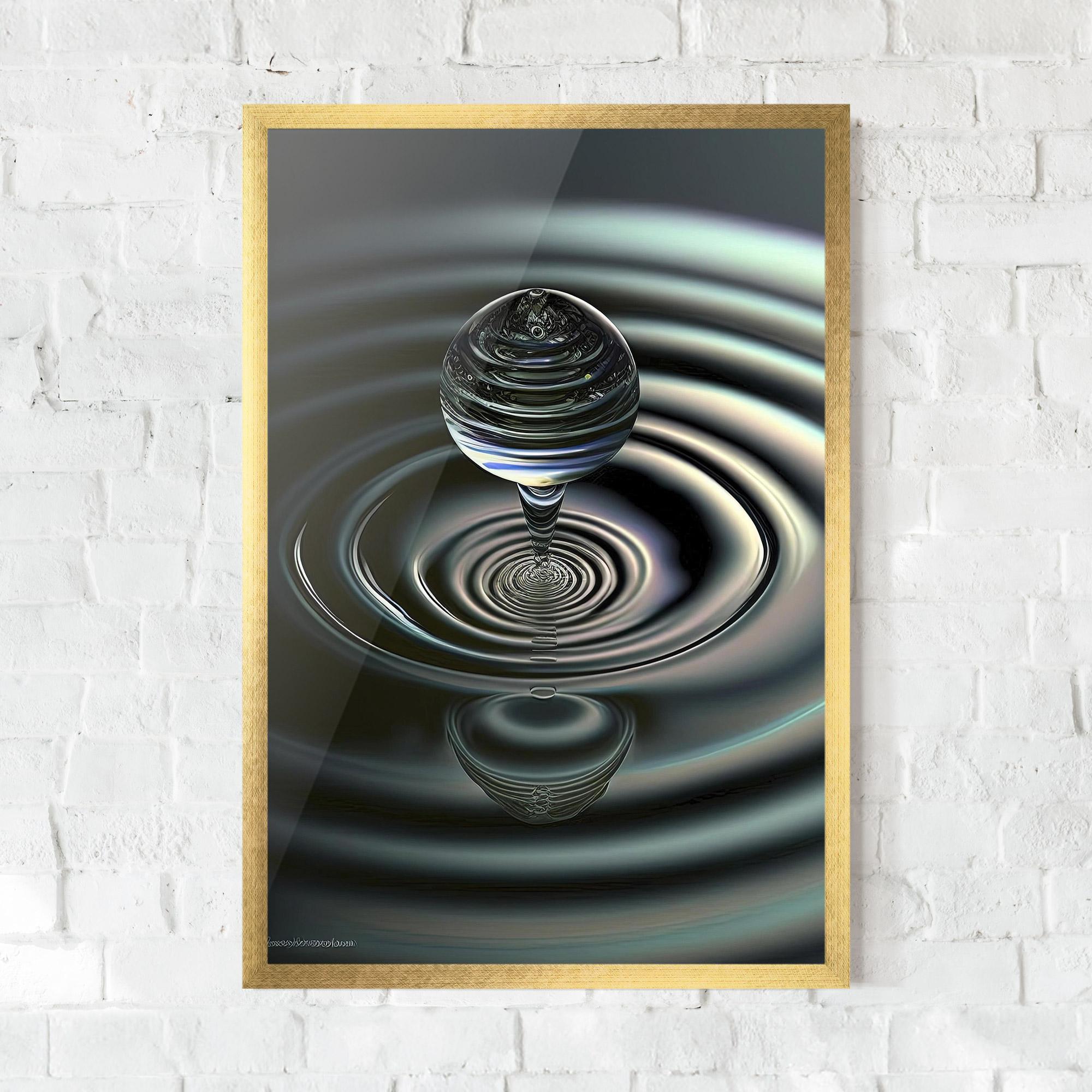 Poster Înrămat Beautiful Water Drop mockup 0