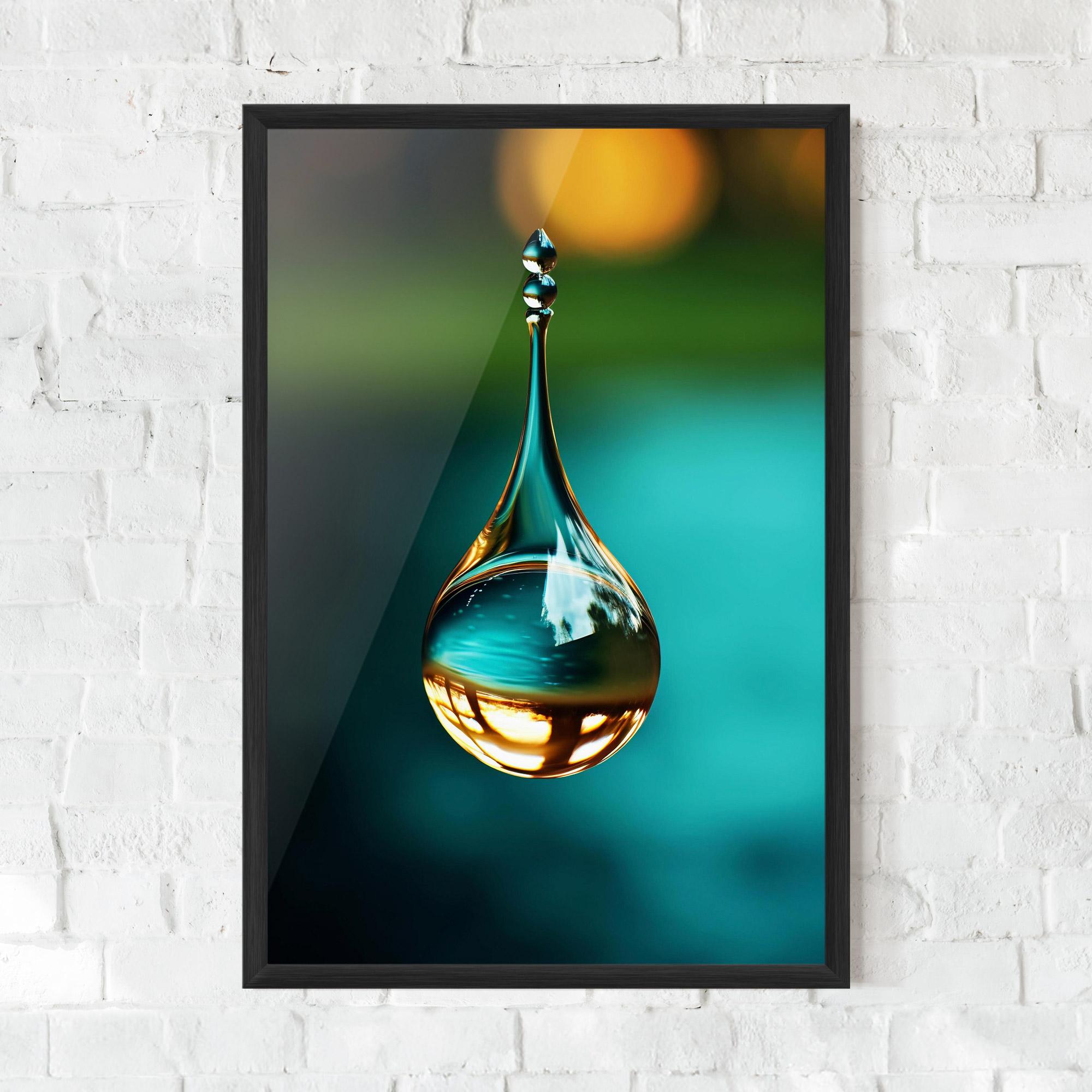 Poster Înrămat Big Green Drop mockup 0