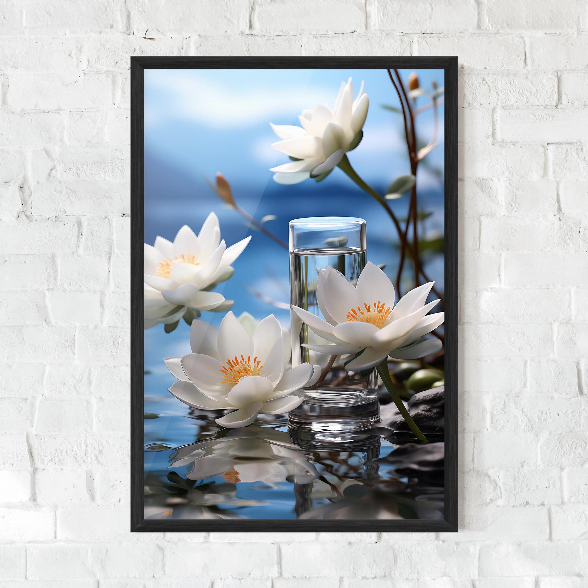 Poster Înrămat Flower Water Glass mockup 0
