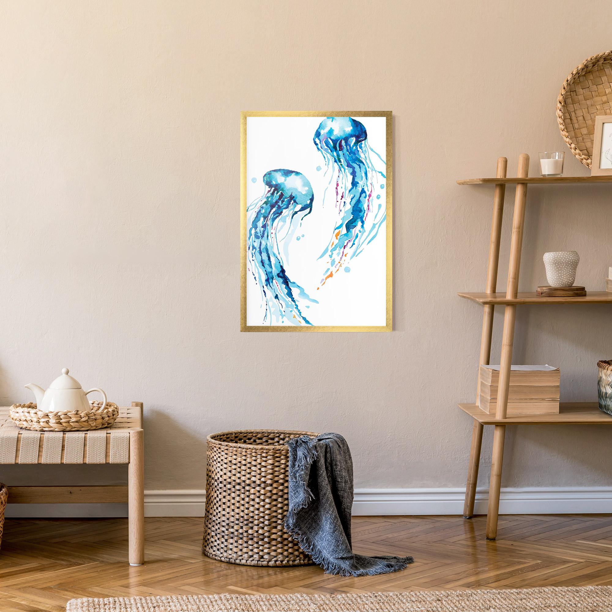 Poster Înrămat Jellyfish Watercolor mockup 9