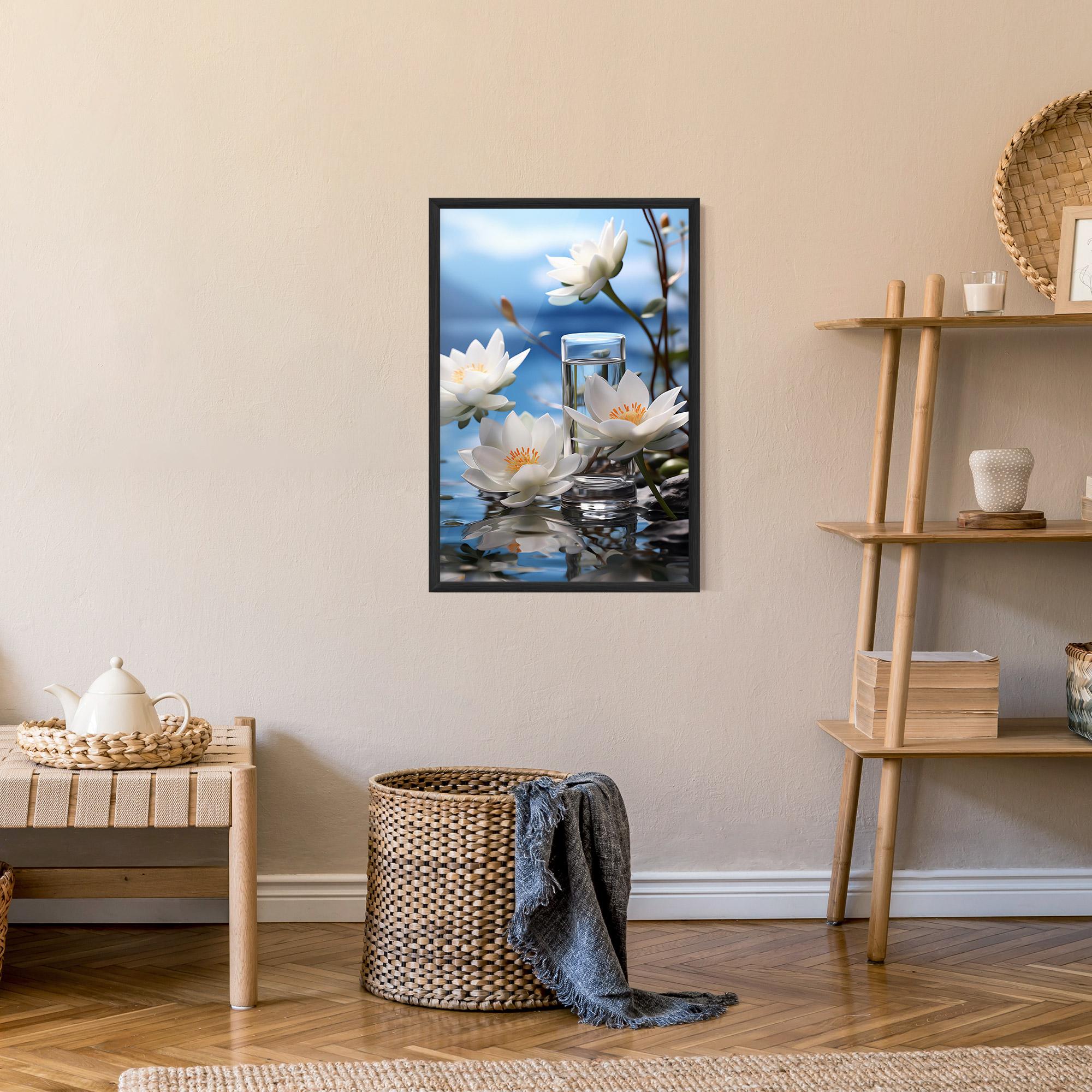 Poster Înrămat Flower Water Glass mockup 9