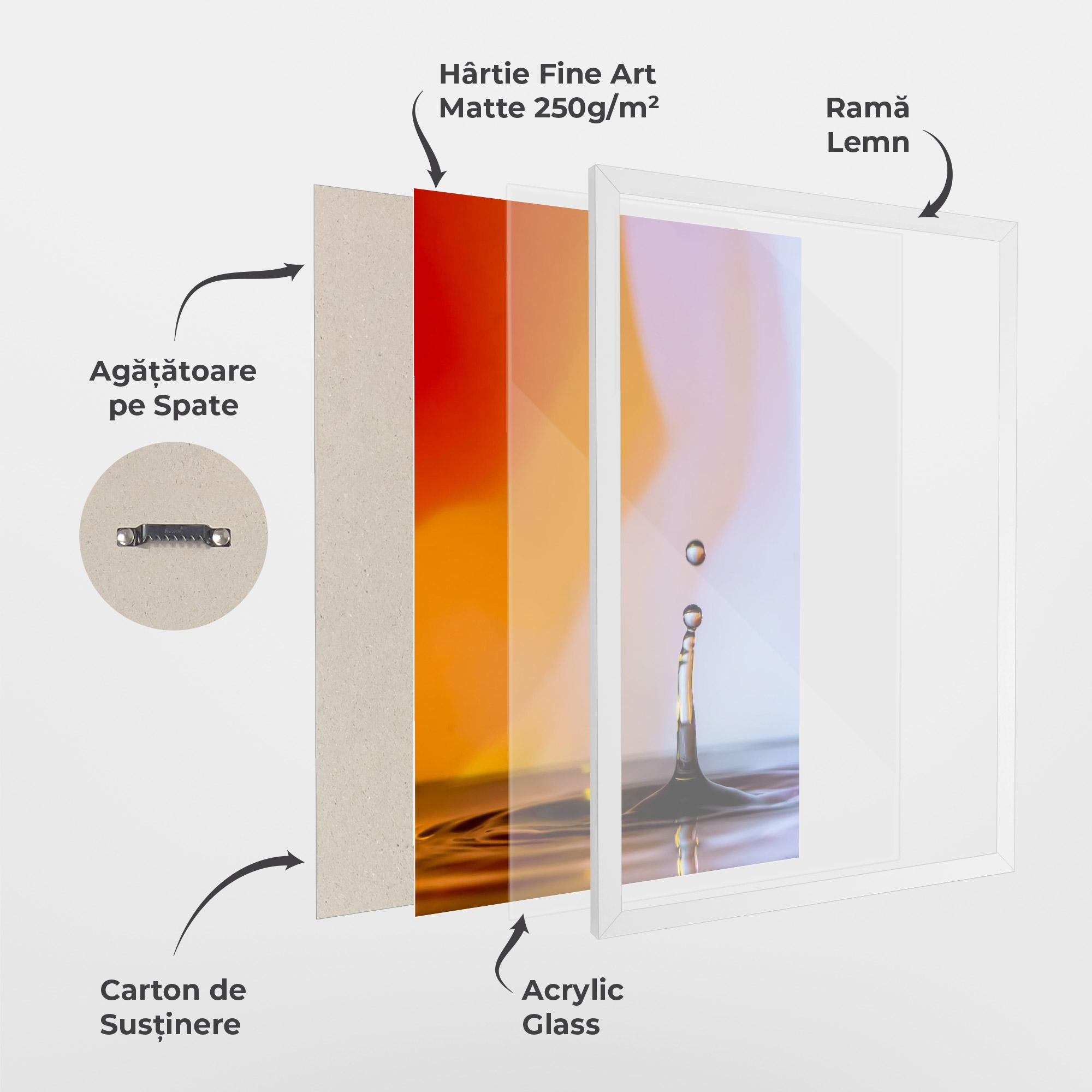 Poster Înrămat Orange Light Drop mockup 1