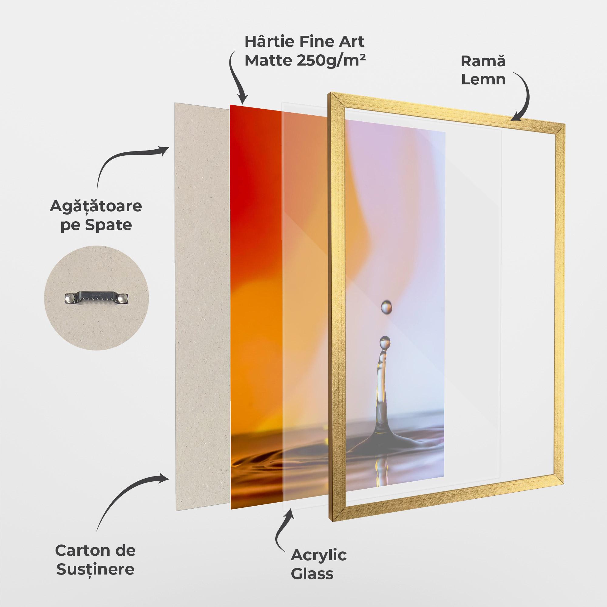 Poster Înrămat Orange Light Drop mockup 1