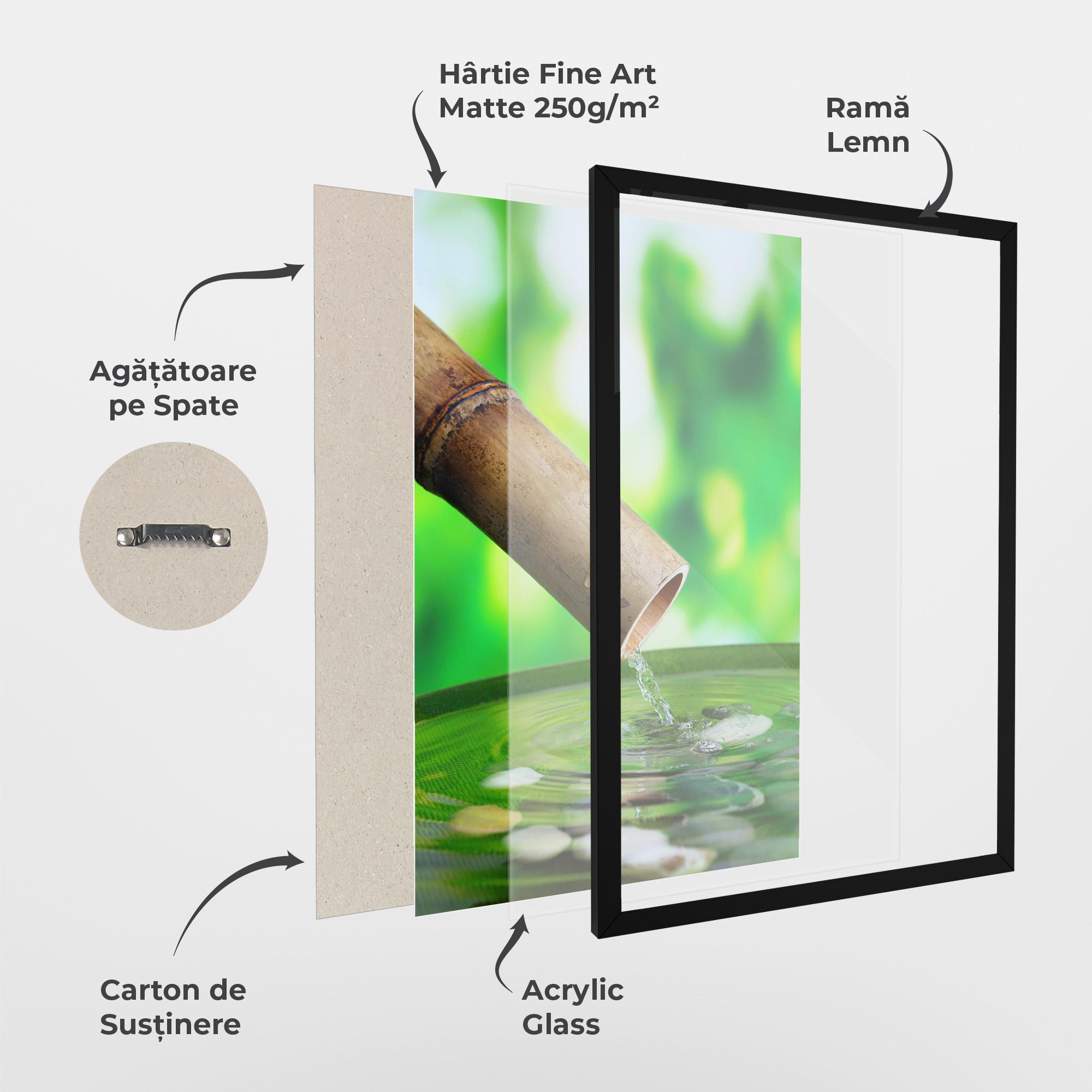 Poster Înrămat Bamboo Fountain mockup 1