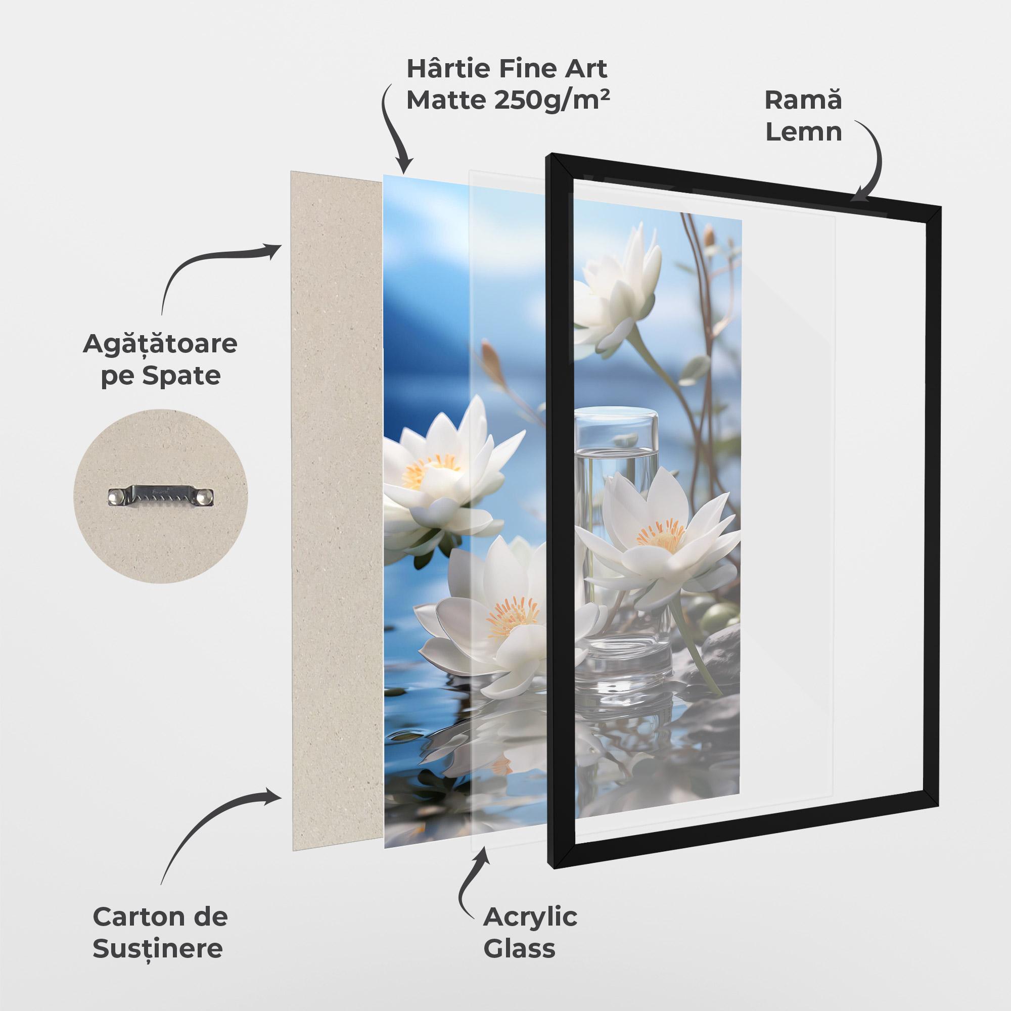 Poster Înrămat Flower Water Glass mockup 1