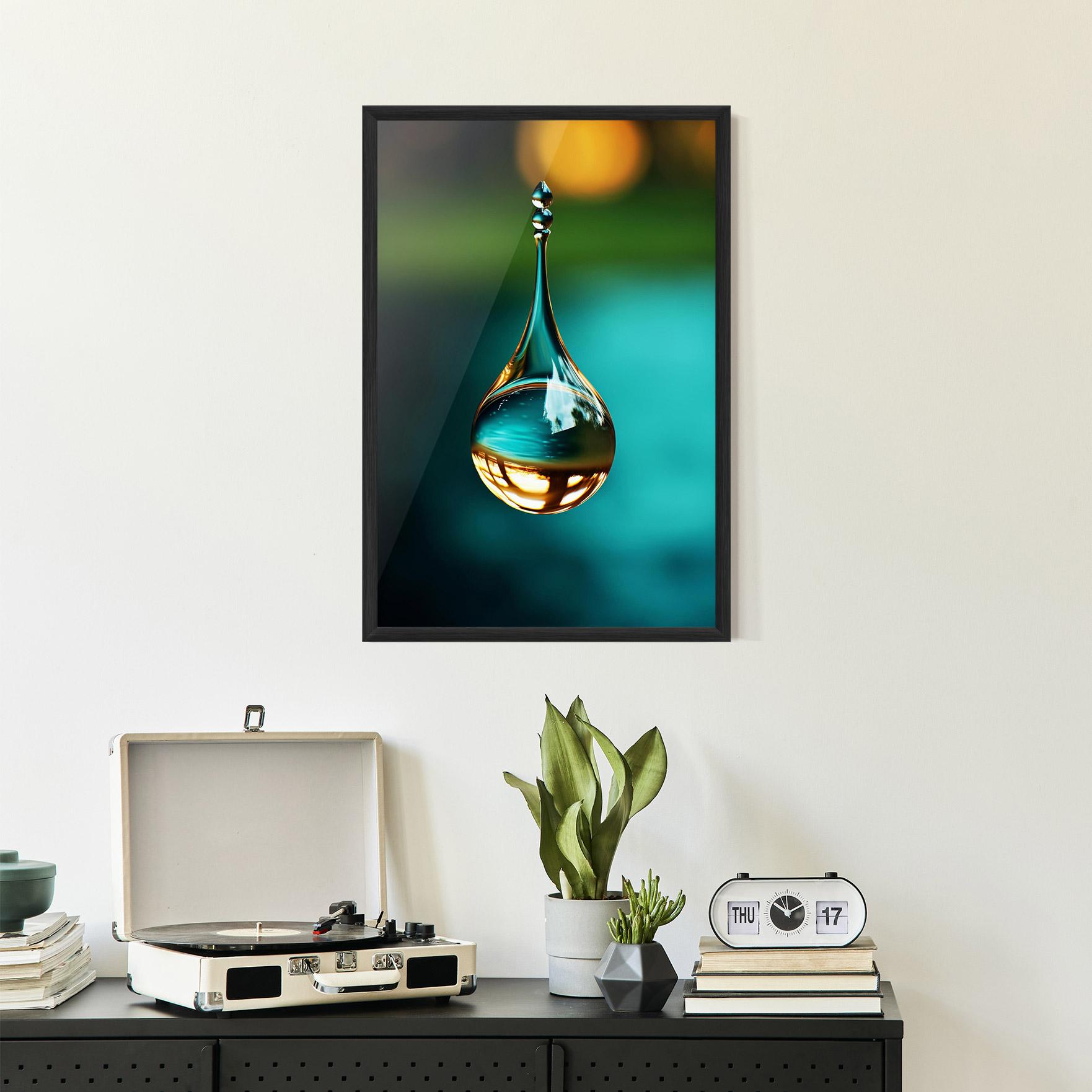 Poster Înrămat Big Green Drop mockup 2