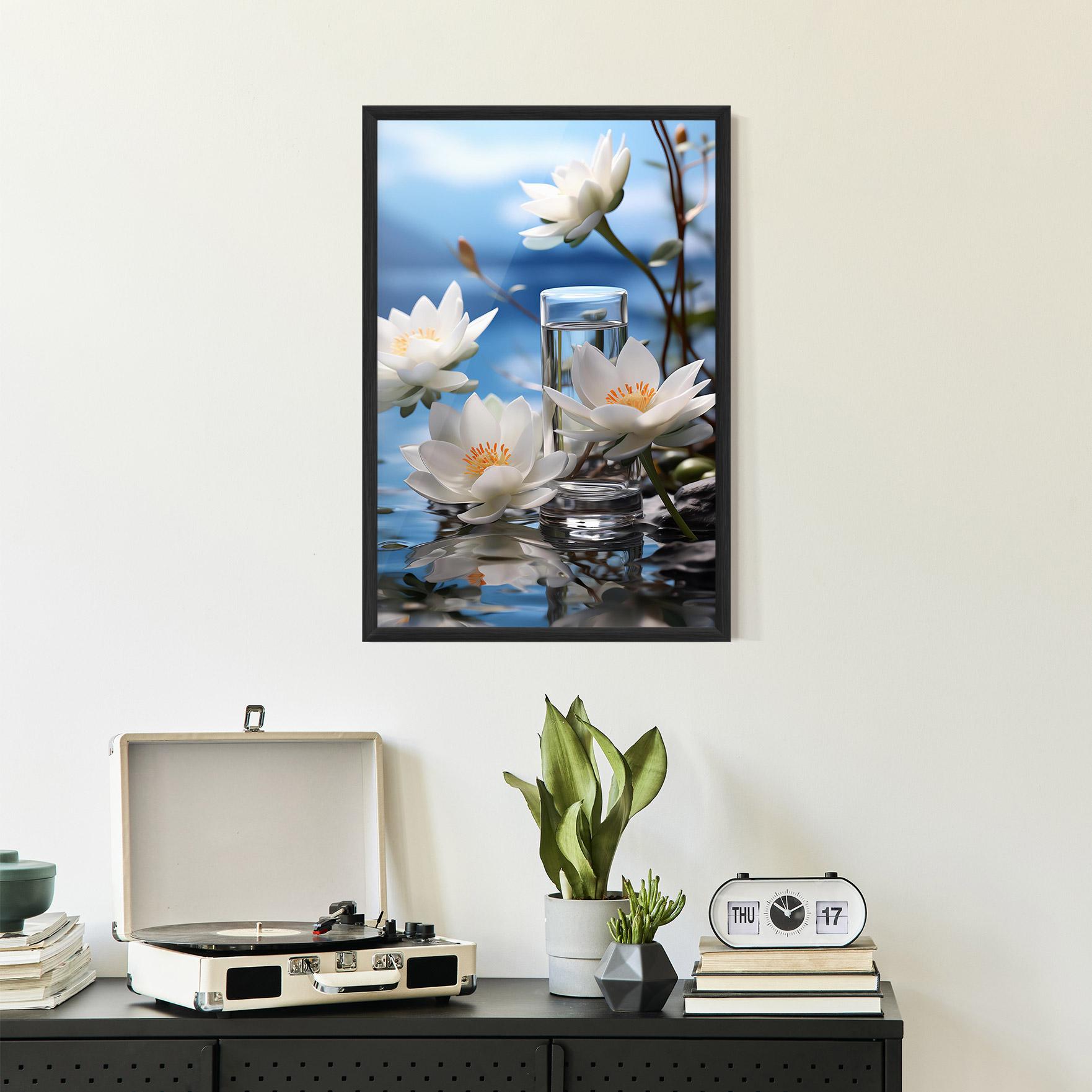 Poster Înrămat Flower Water Glass mockup 2