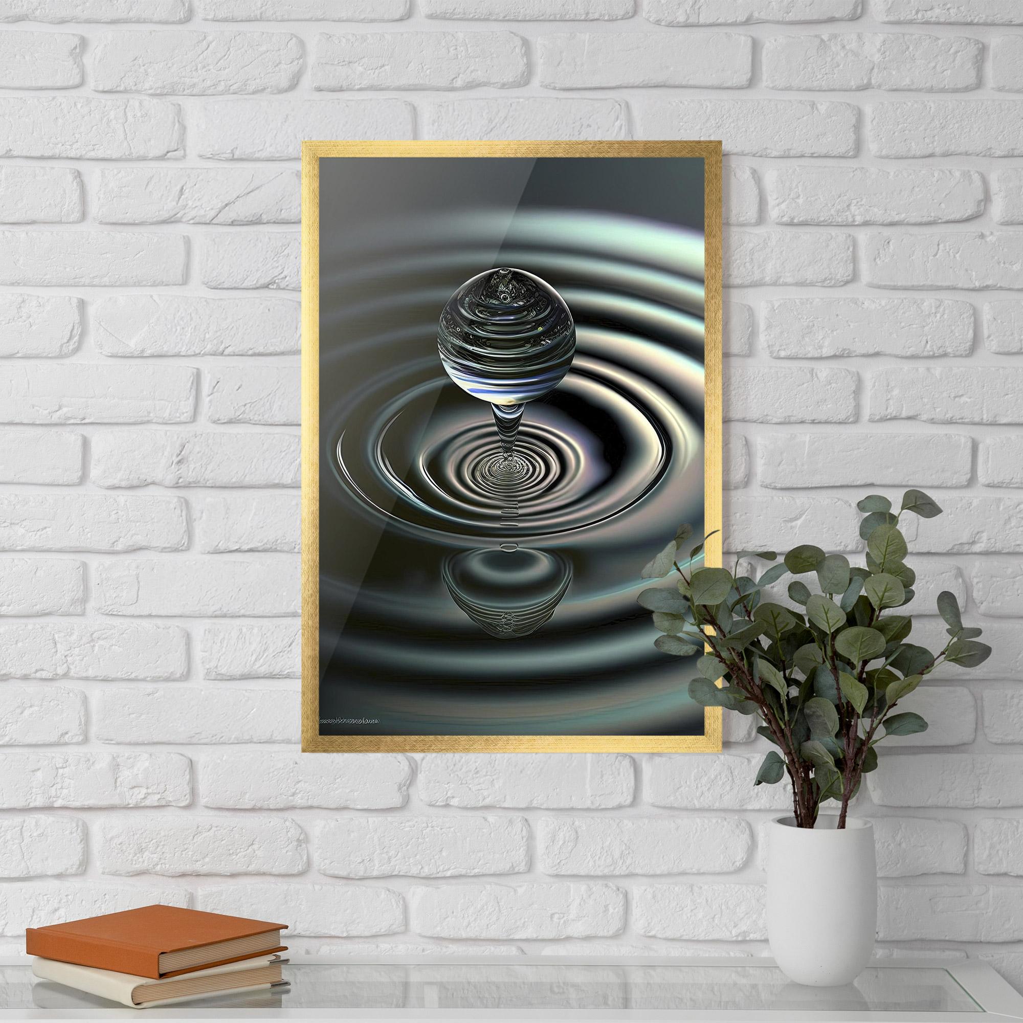 Poster Înrămat Beautiful Water Drop mockup 5