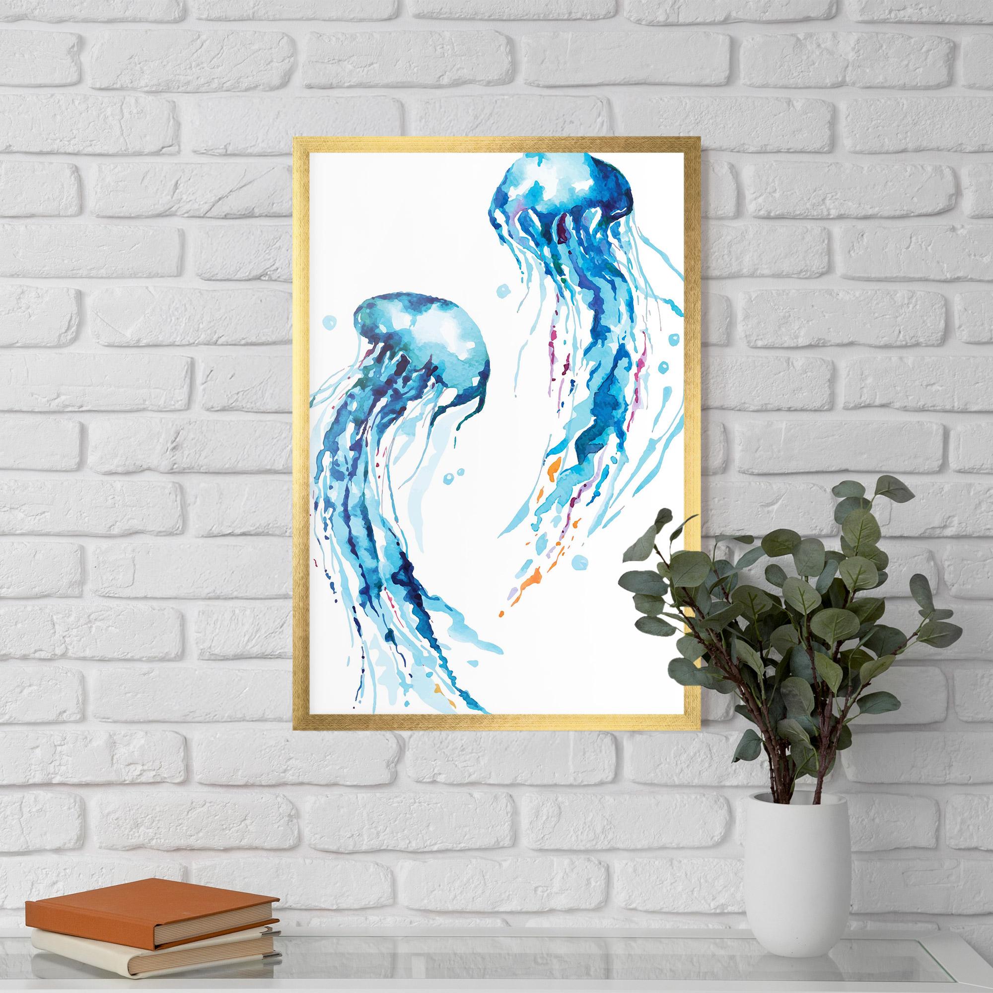 Poster Înrămat Jellyfish Watercolor mockup 5
