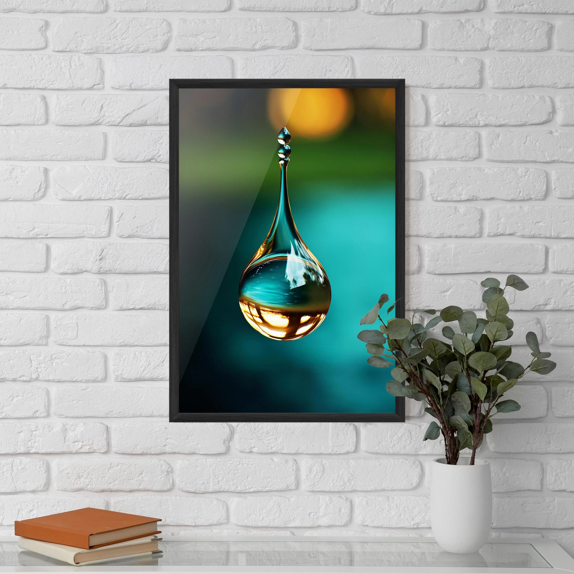 Poster Înrămat Big Green Drop mockup 5