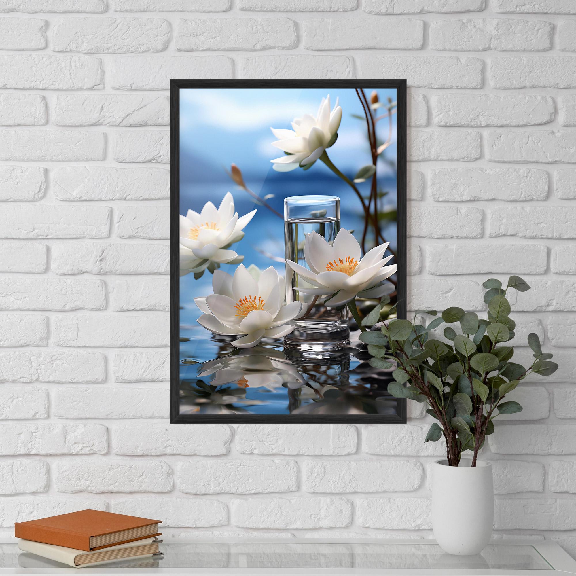Poster Înrămat Flower Water Glass mockup 5