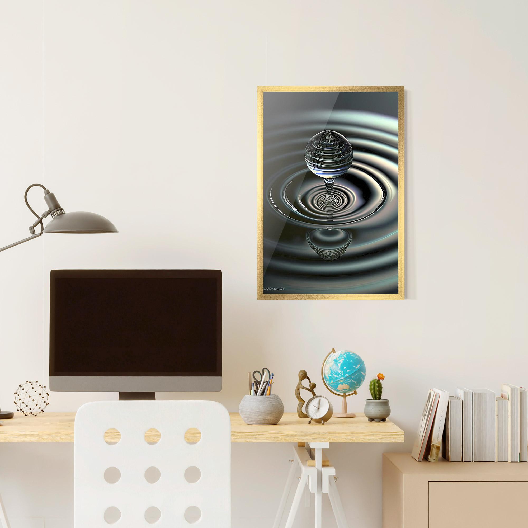 Poster Înrămat Beautiful Water Drop mockup 6