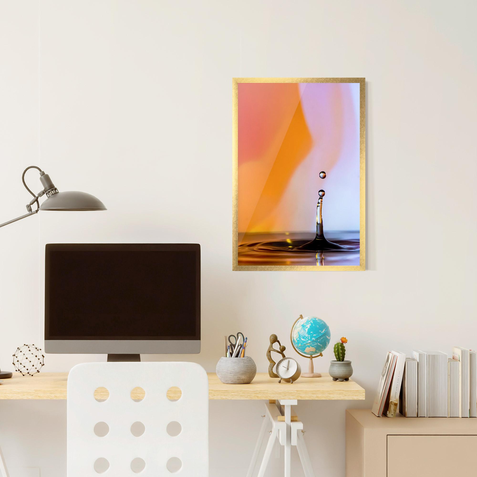 Poster Înrămat Orange Light Drop mockup 6