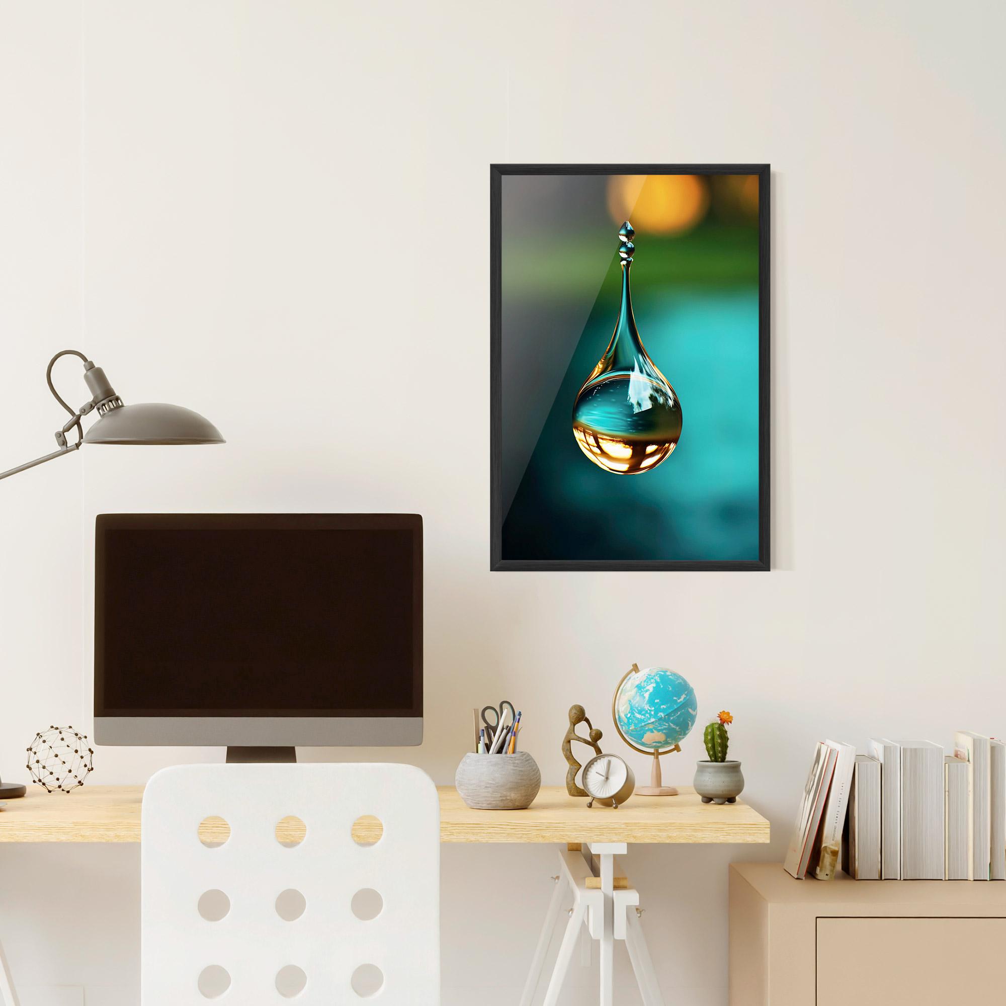 Poster Înrămat Big Green Drop mockup 6