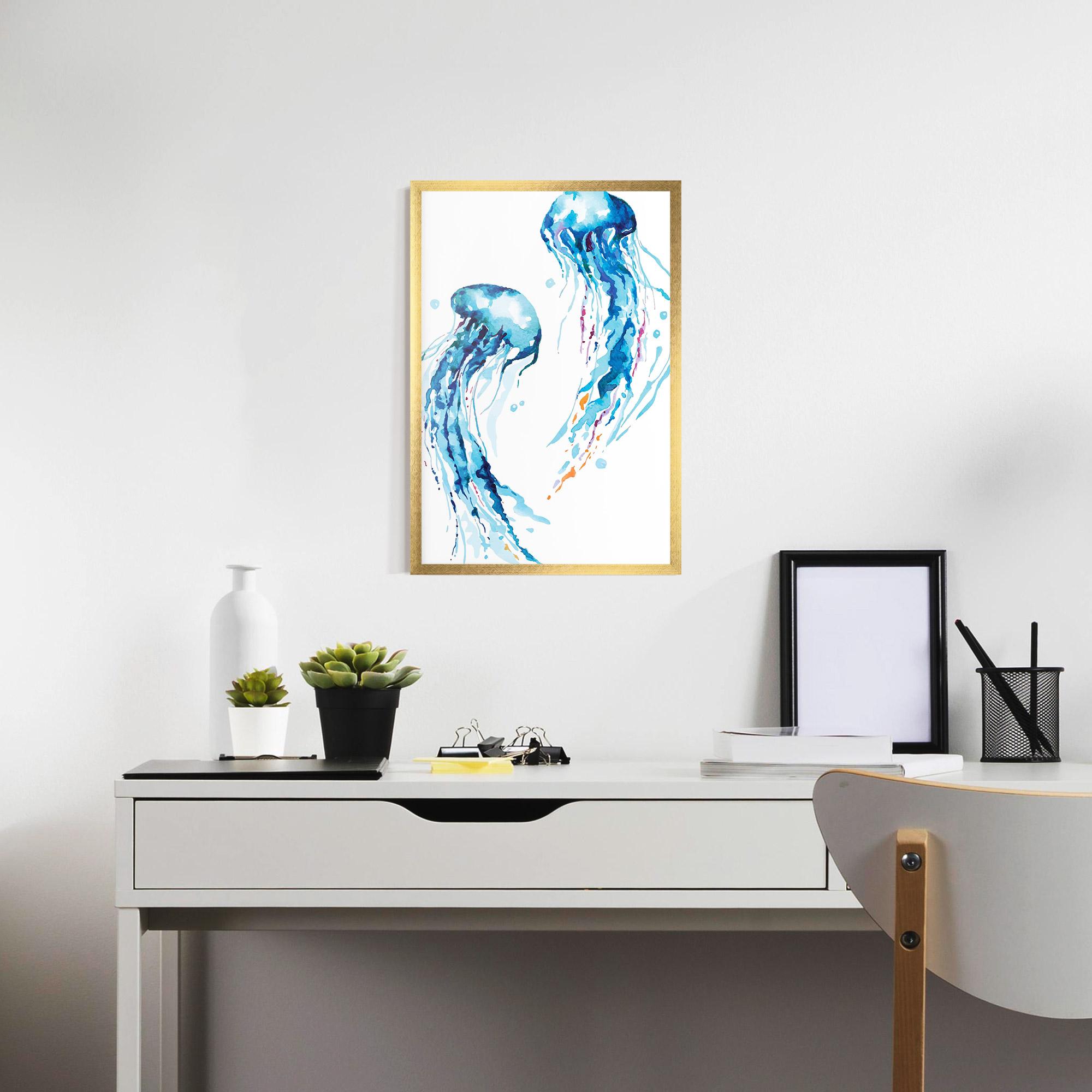 Poster Înrămat Jellyfish Watercolor mockup 7