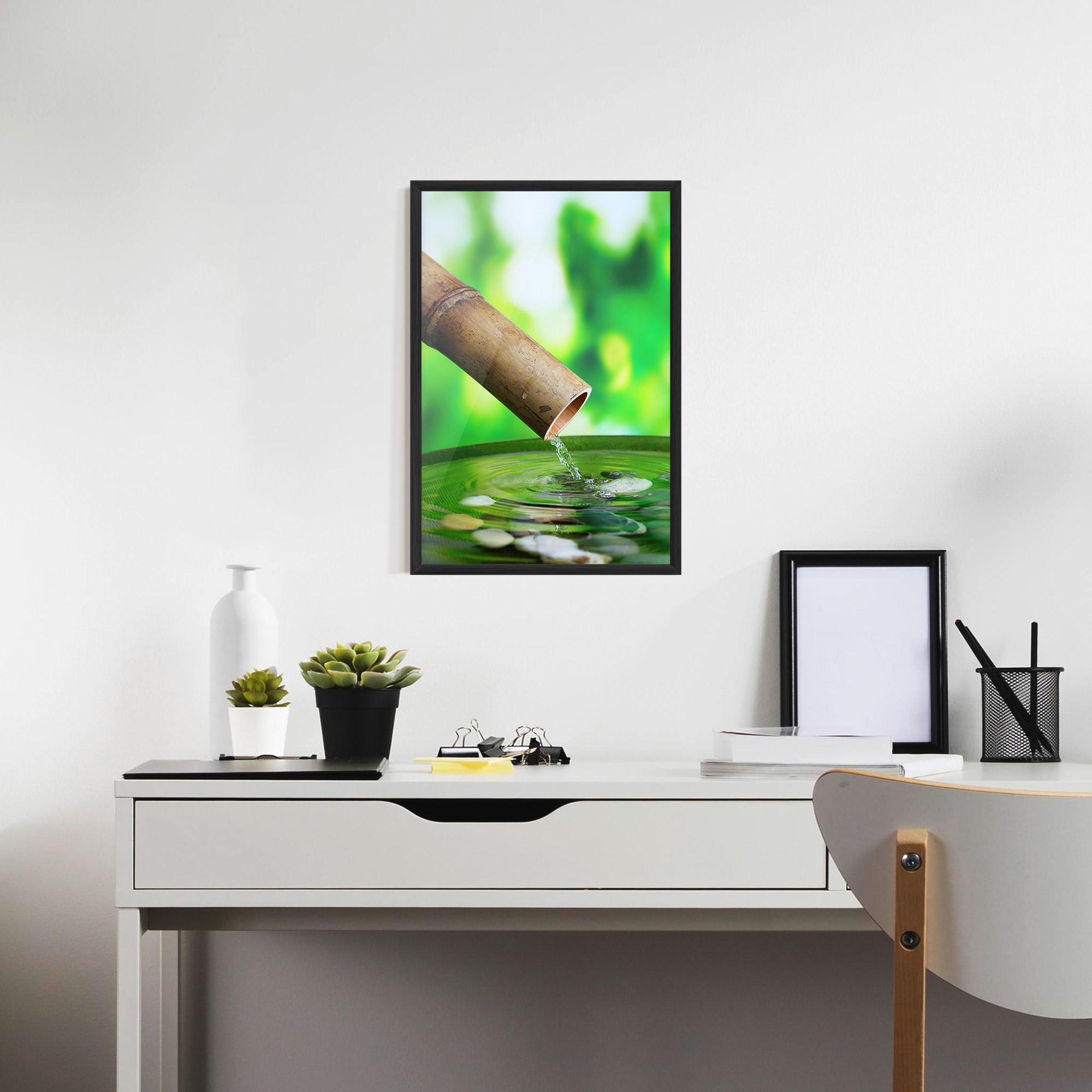 Poster Înrămat Bamboo Fountain mockup 7