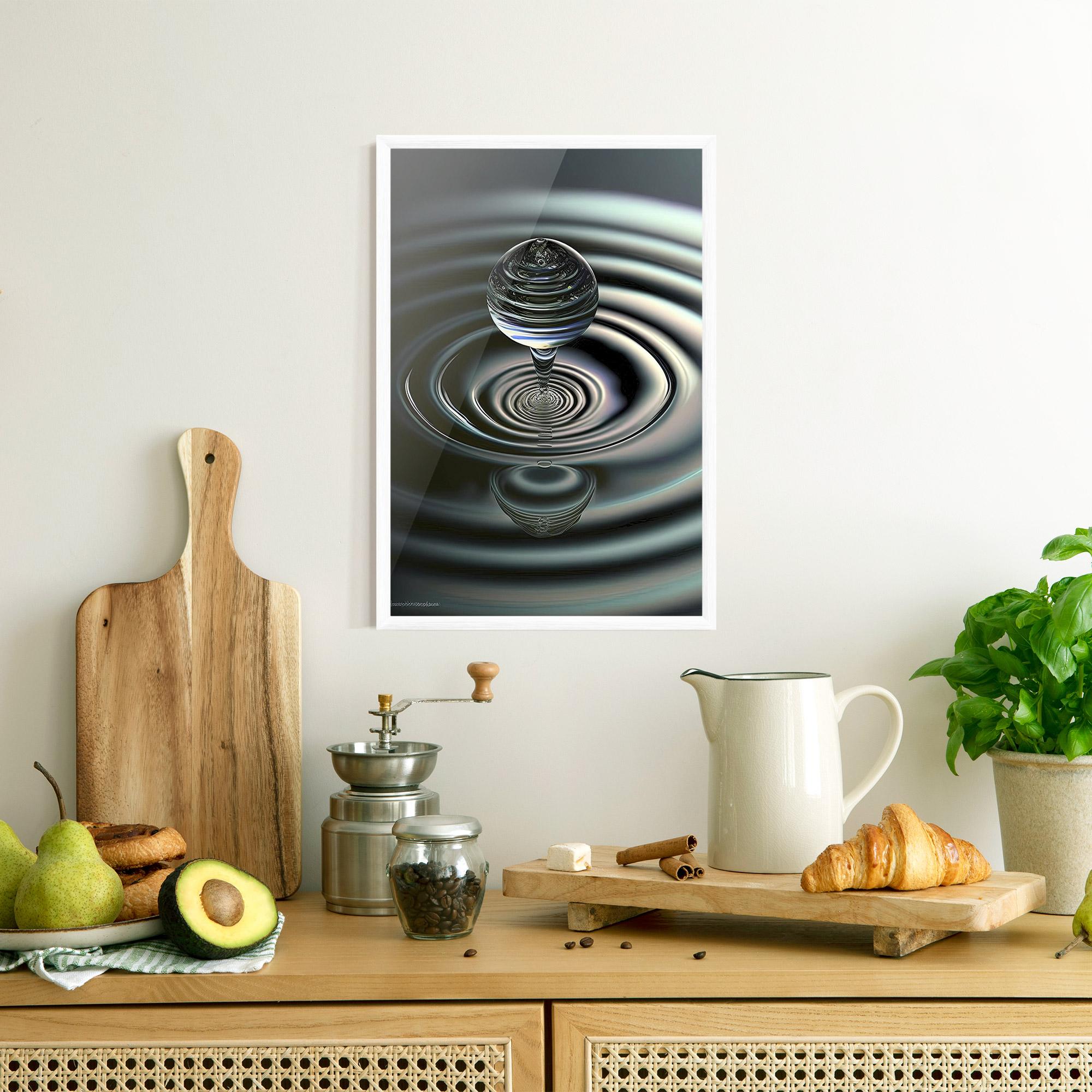 Poster Înrămat Beautiful Water Drop mockup 8