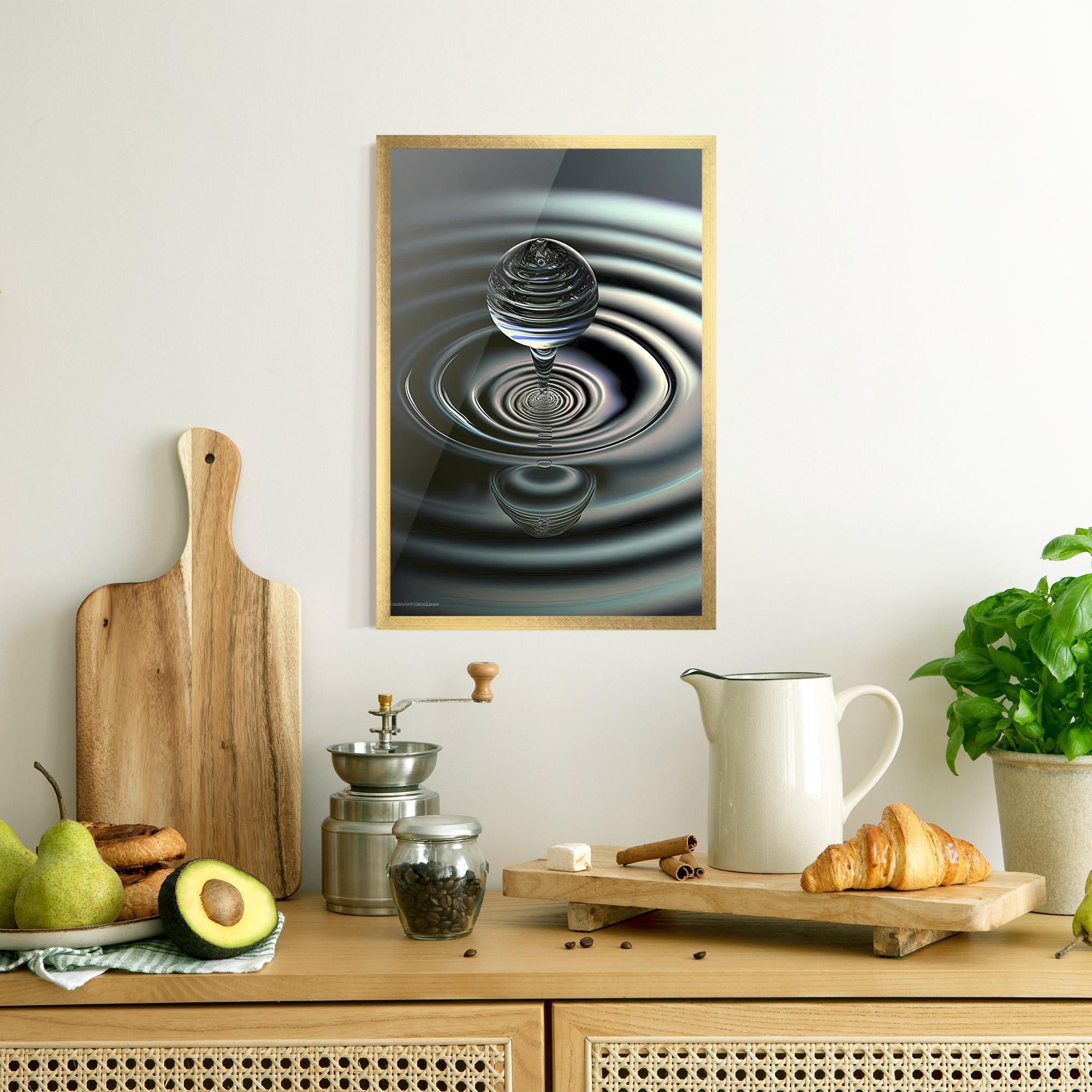 Poster Înrămat Beautiful Water Drop mockup 8