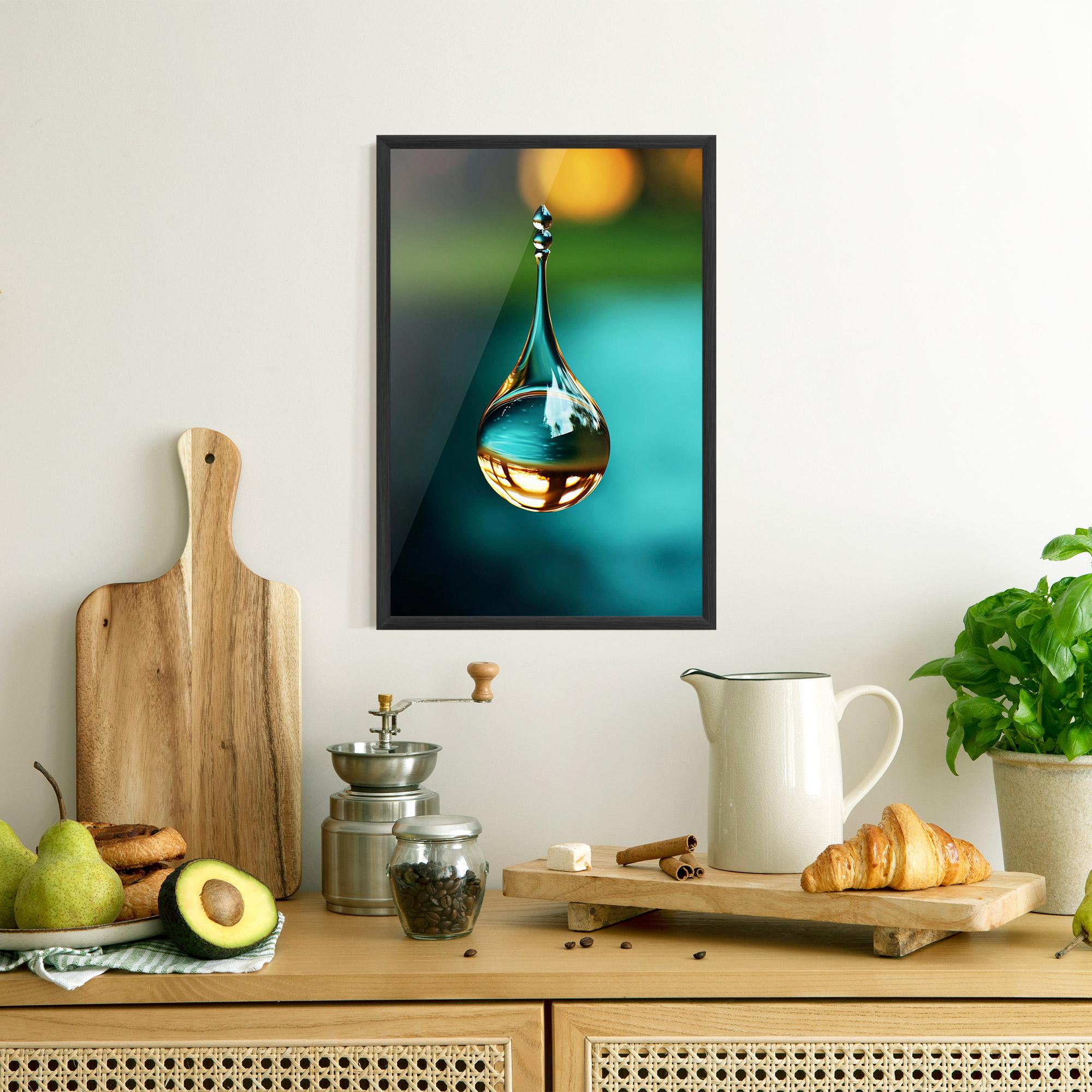 Poster Înrămat Big Green Drop mockup 8