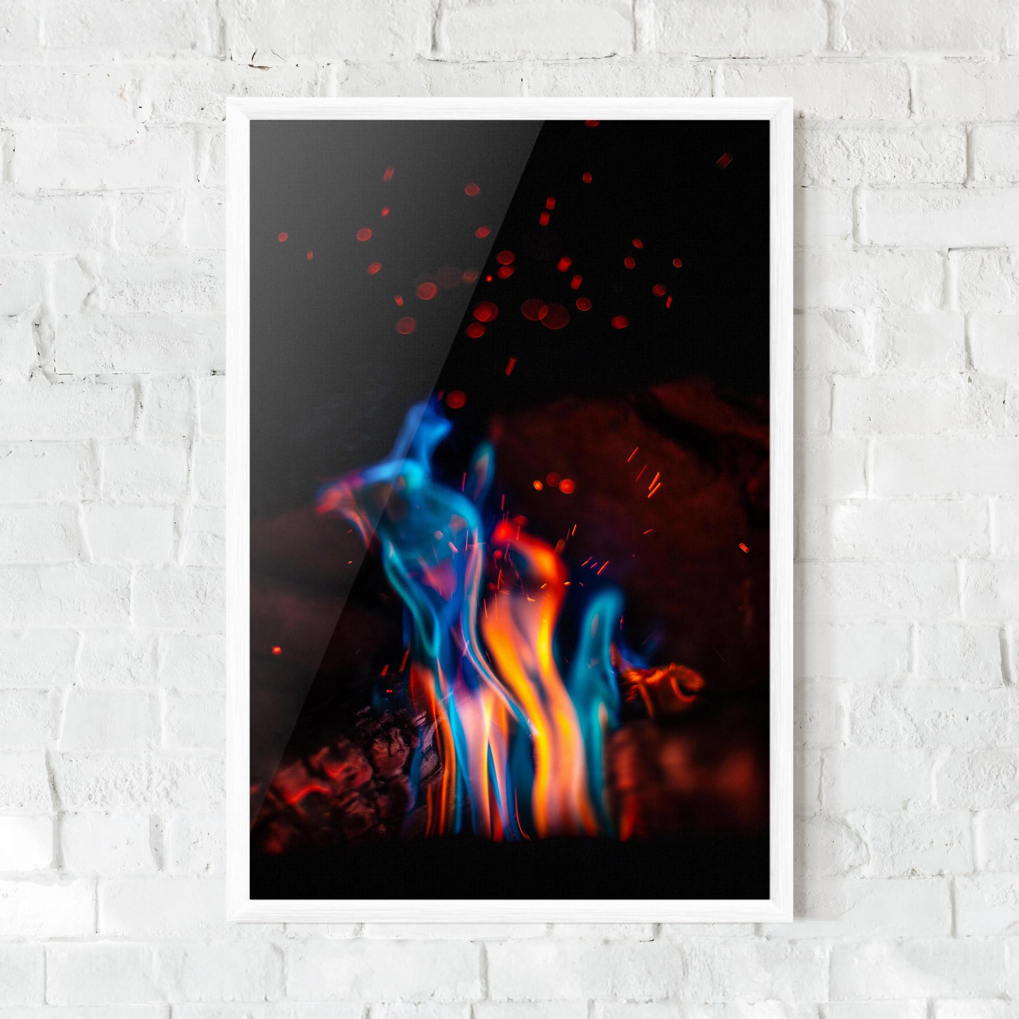 Poster Înrămat Blue Orange Fire mockup 0