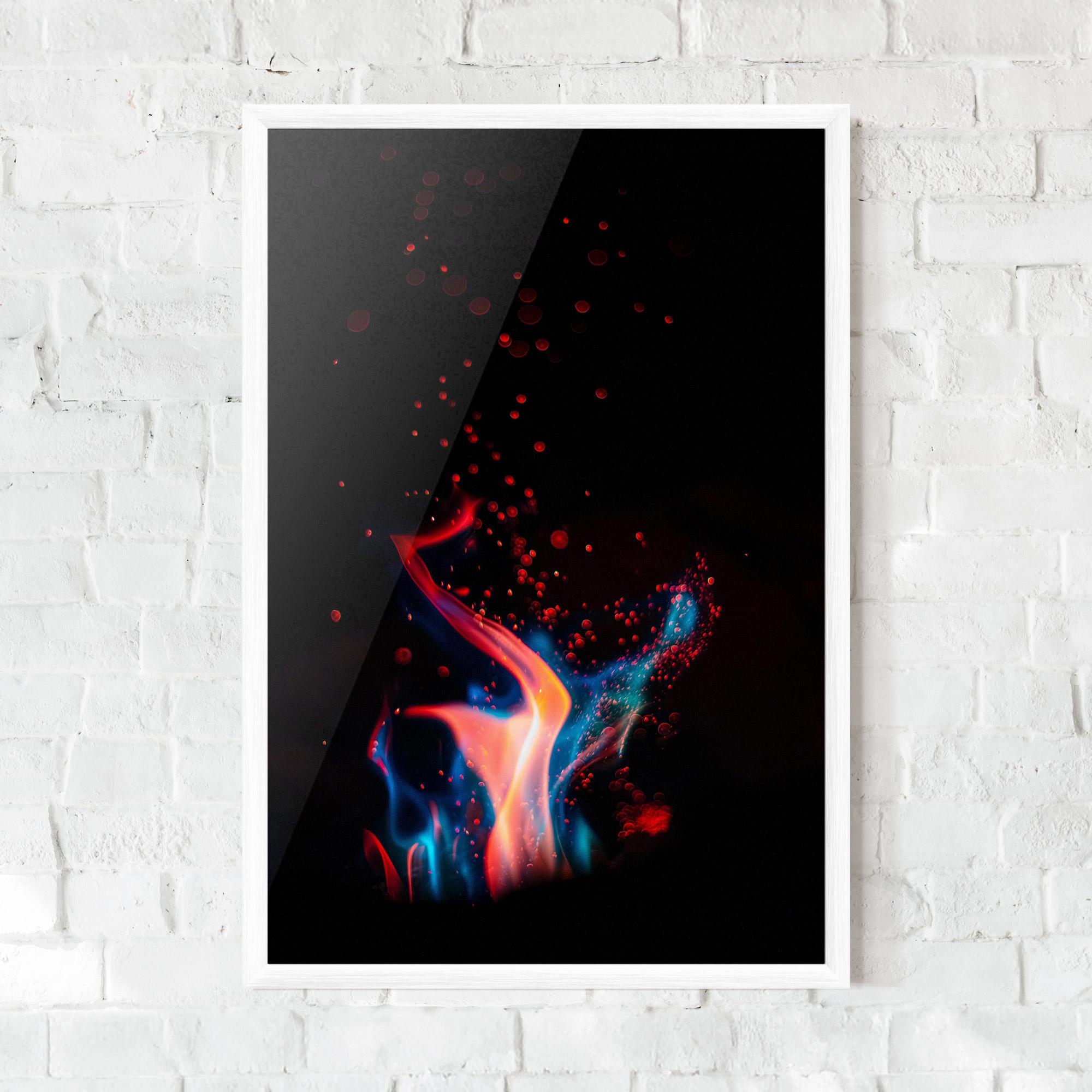 Poster Înrămat Blue Pink Fire mockup 0