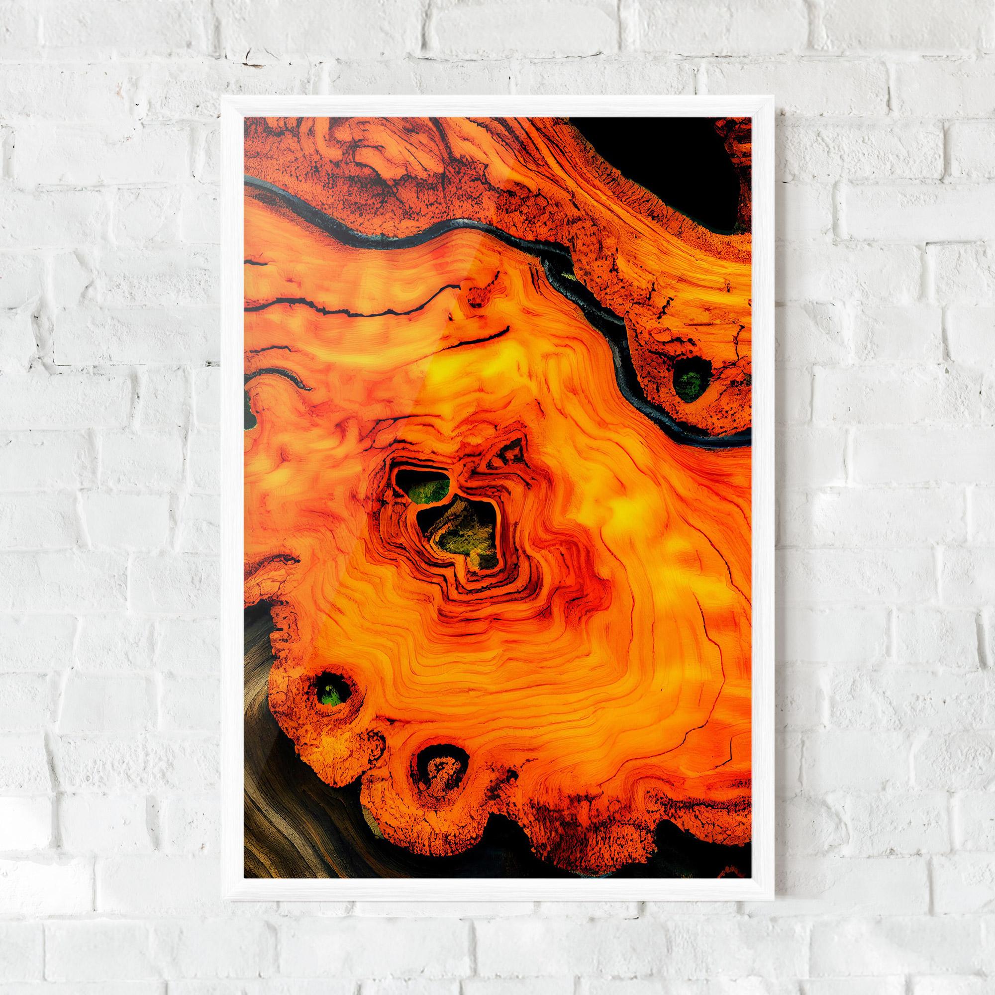 Poster Înrămat Fire Wood Texture mockup 0