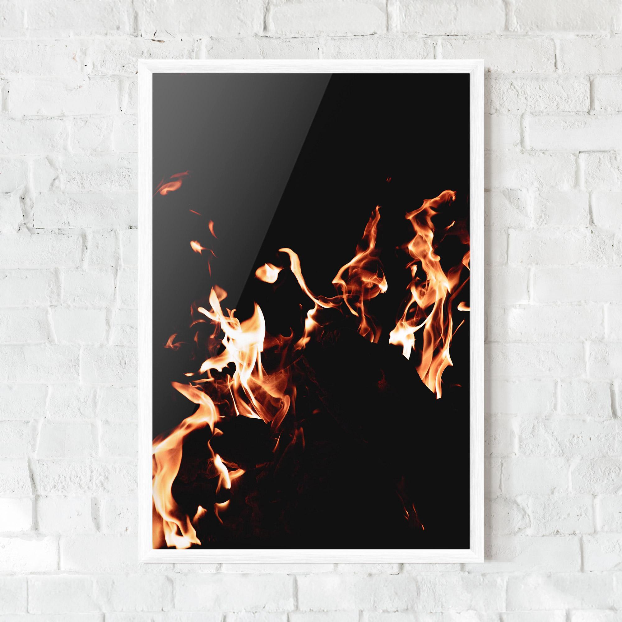 Poster Înrămat Red Grey Fire mockup 0