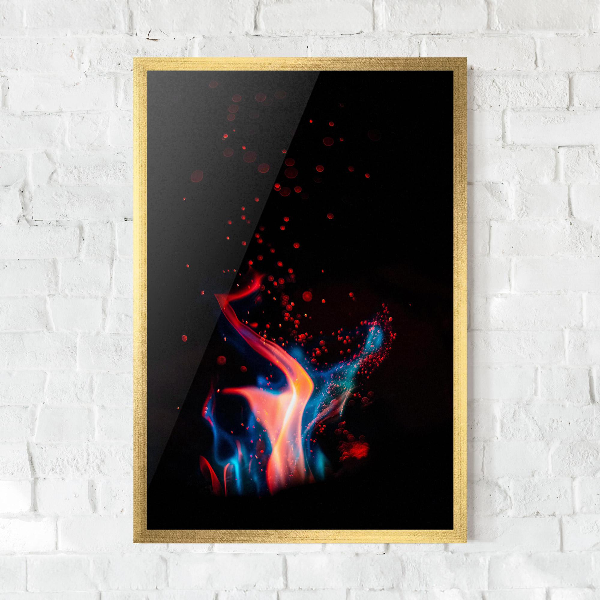Poster Înrămat Blue Pink Fire mockup 0