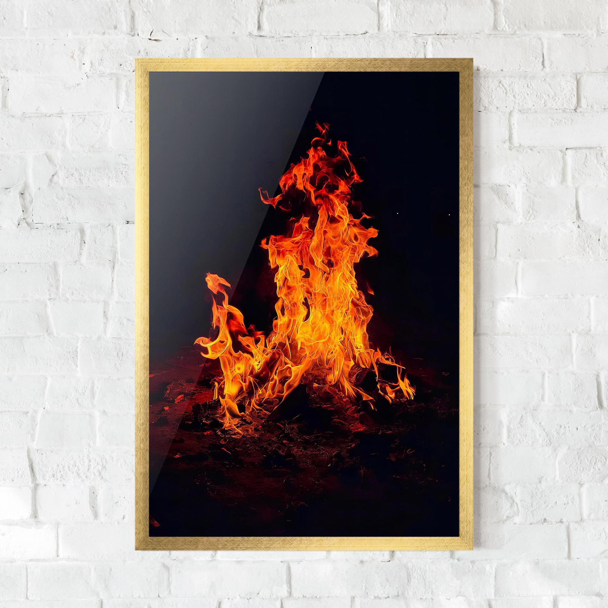 Poster Înrămat Fire Art mockup 0